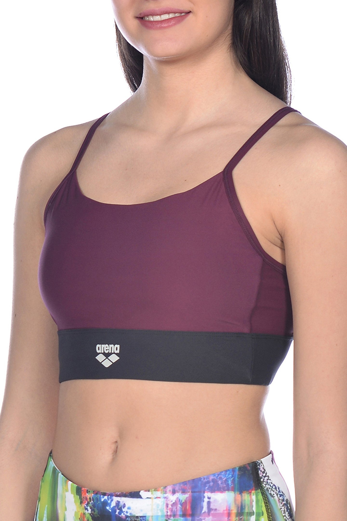 W GYM BRA TOP CROSS STRAPS RED WINE VIVID 6