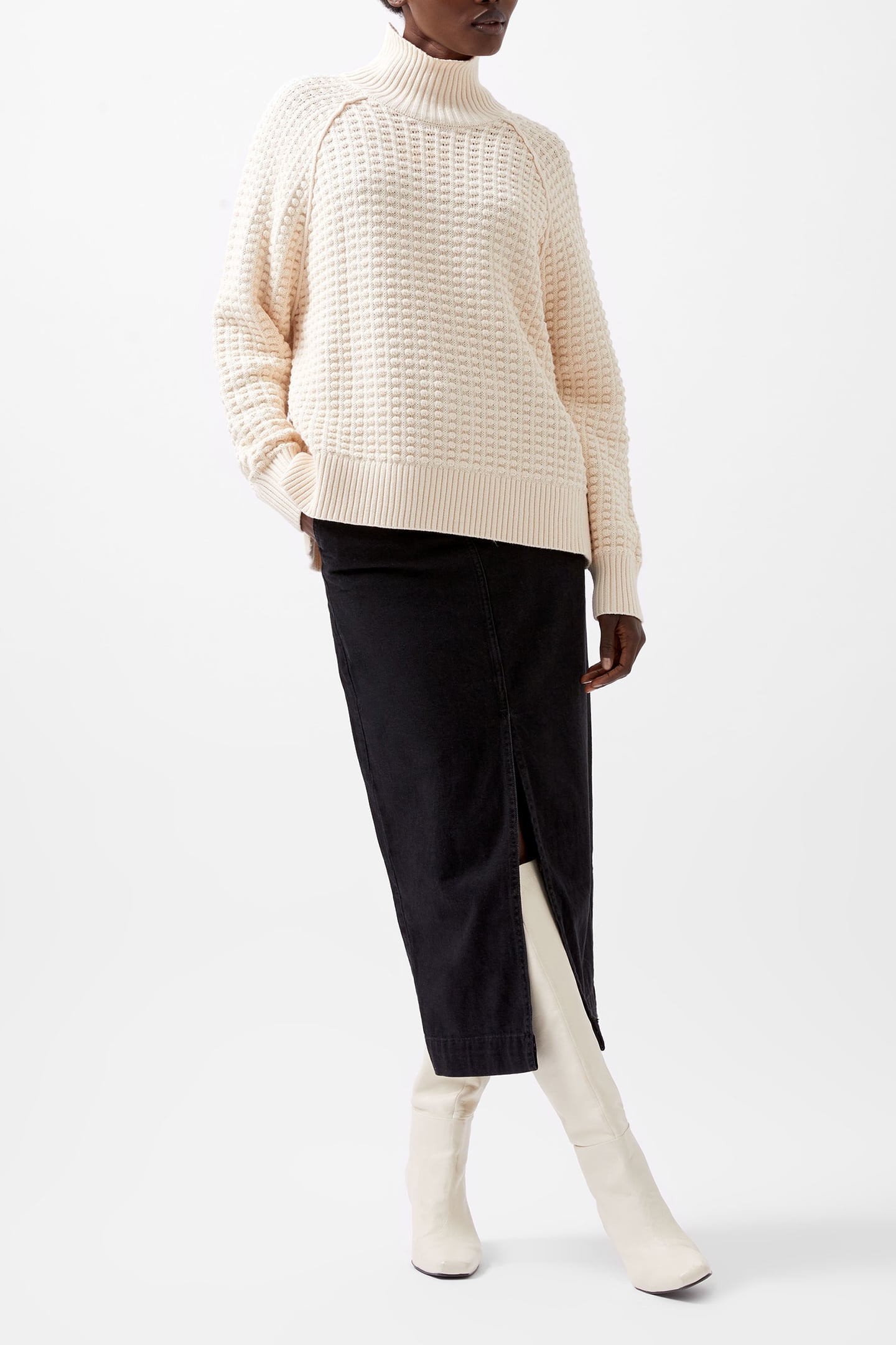 KEYA POPCORN KNIT MOZART JUMPR CREAM 1