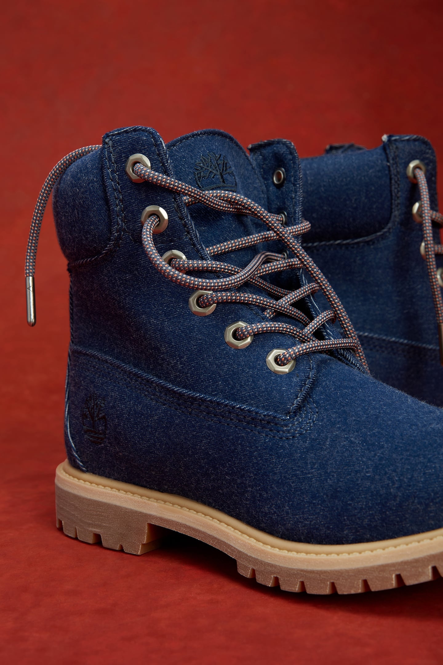 TIMBERLAND PREMIUM 6 INCH LACE UP BOOT DARK BLUE CANVAS 3