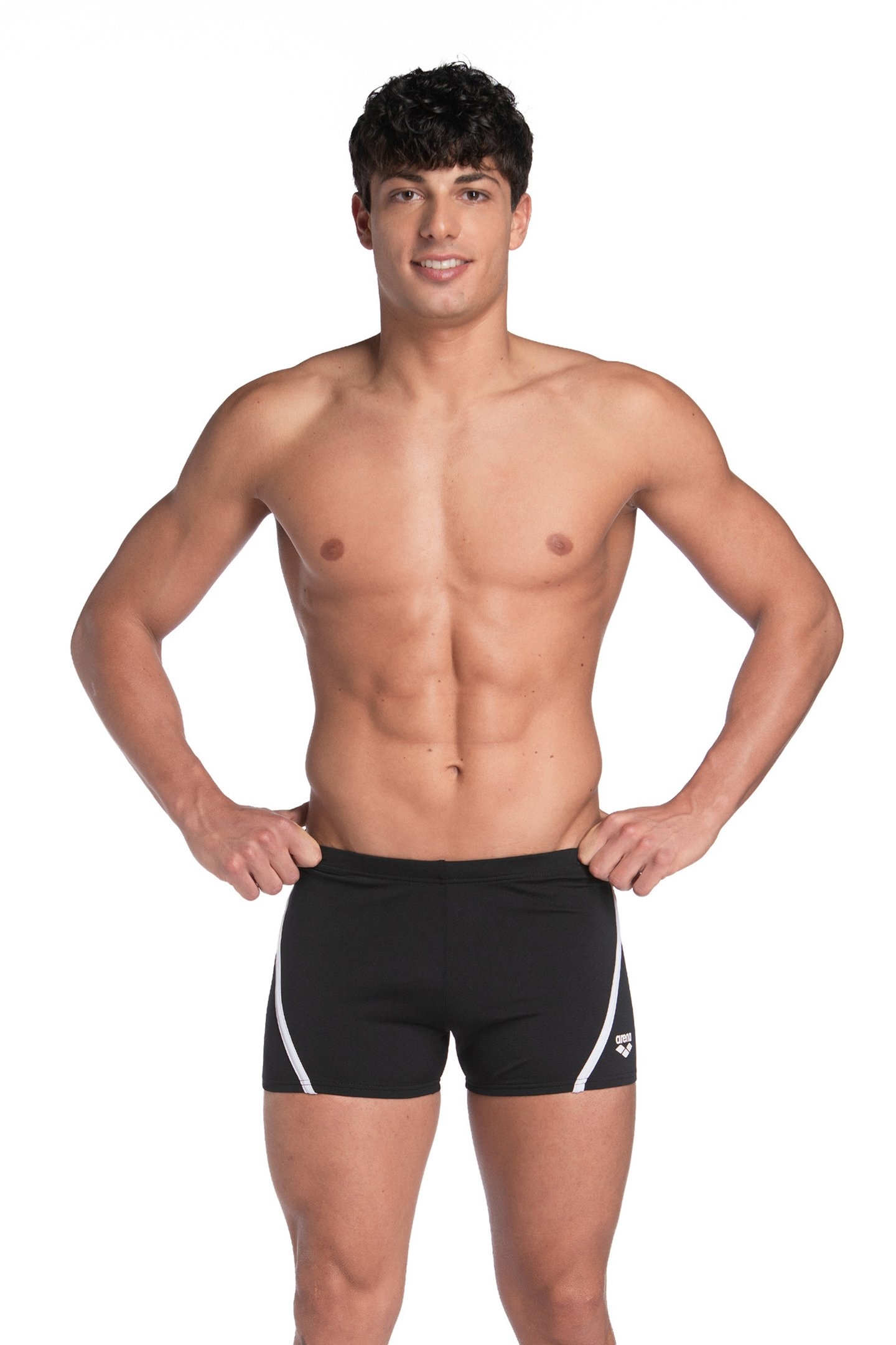 MEN'S ARENA PRO_FILE SWIM SHORT BLACK WHITE 1