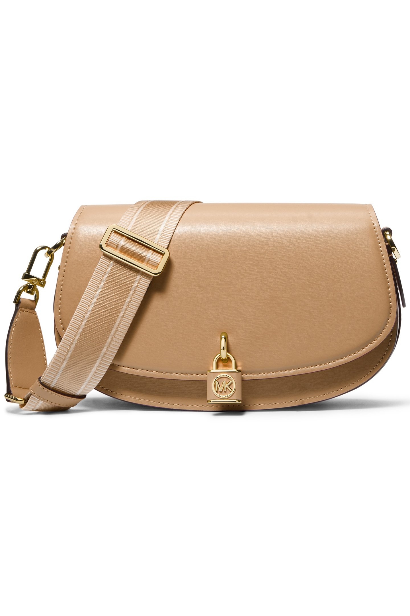 LEATHER SLING MESSENGER CROSS BODY BAG WITH STRAP IN BEIGE 1