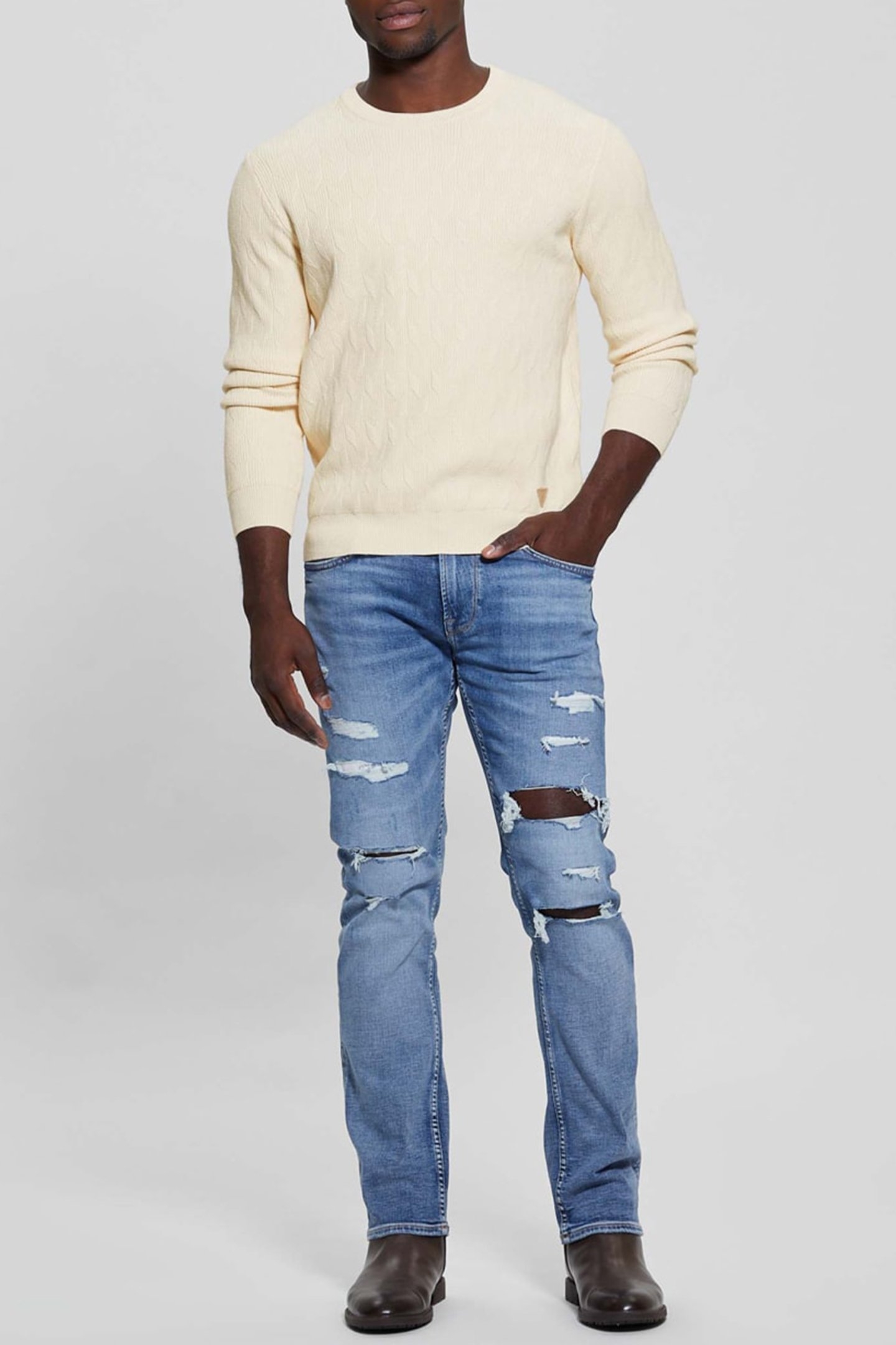 DELROY CN LS STITCHE PEARL WHITE 3