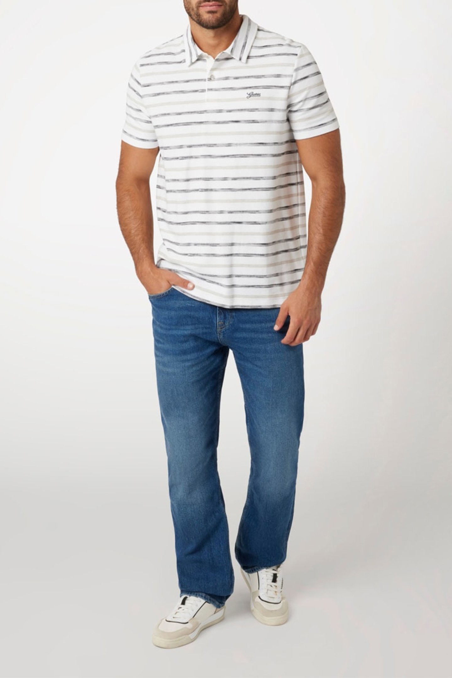 PRINTED STRIPES SS P WHITE/SMART BLUE/IMP 3