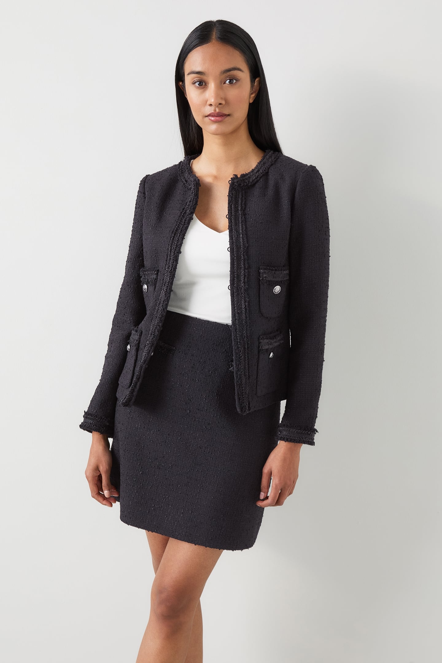 JK CHARLIE TWEED JACKET BLACK 1