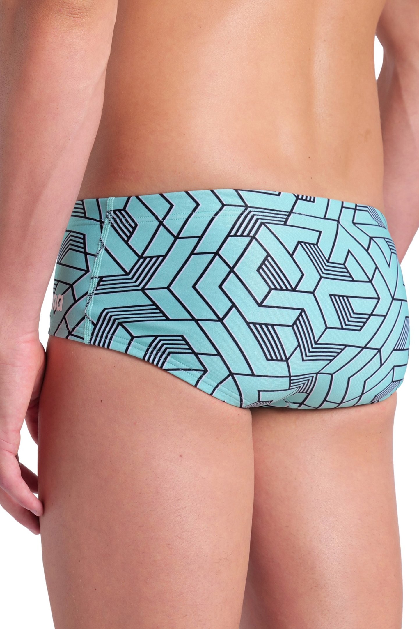 MEN'S ARENA ESCAPE SWIM LOW WAIST SHORT BLACK WATER BLUE MUL 7