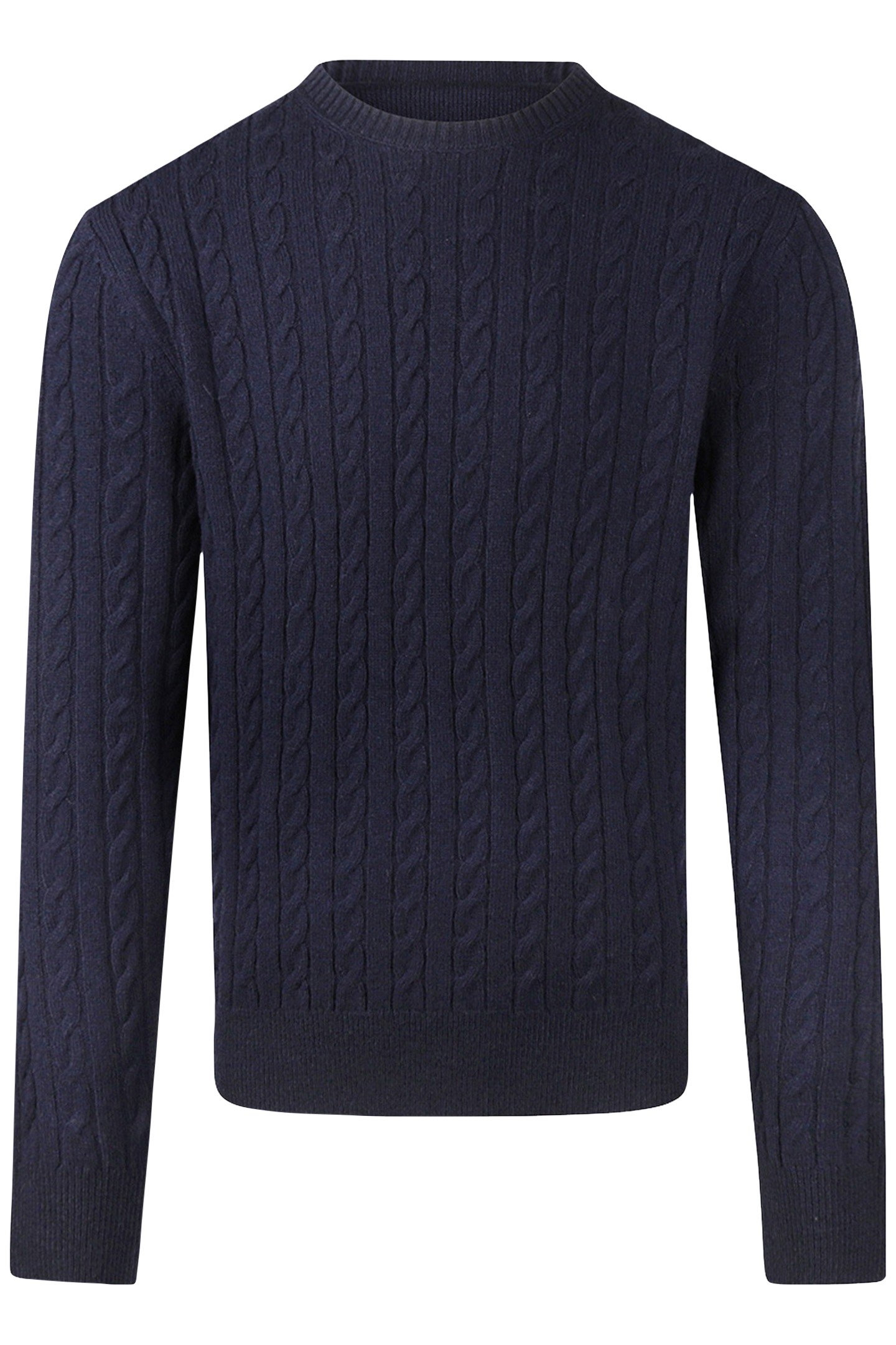CABLE CREW NECK SWEATER NAVY 1