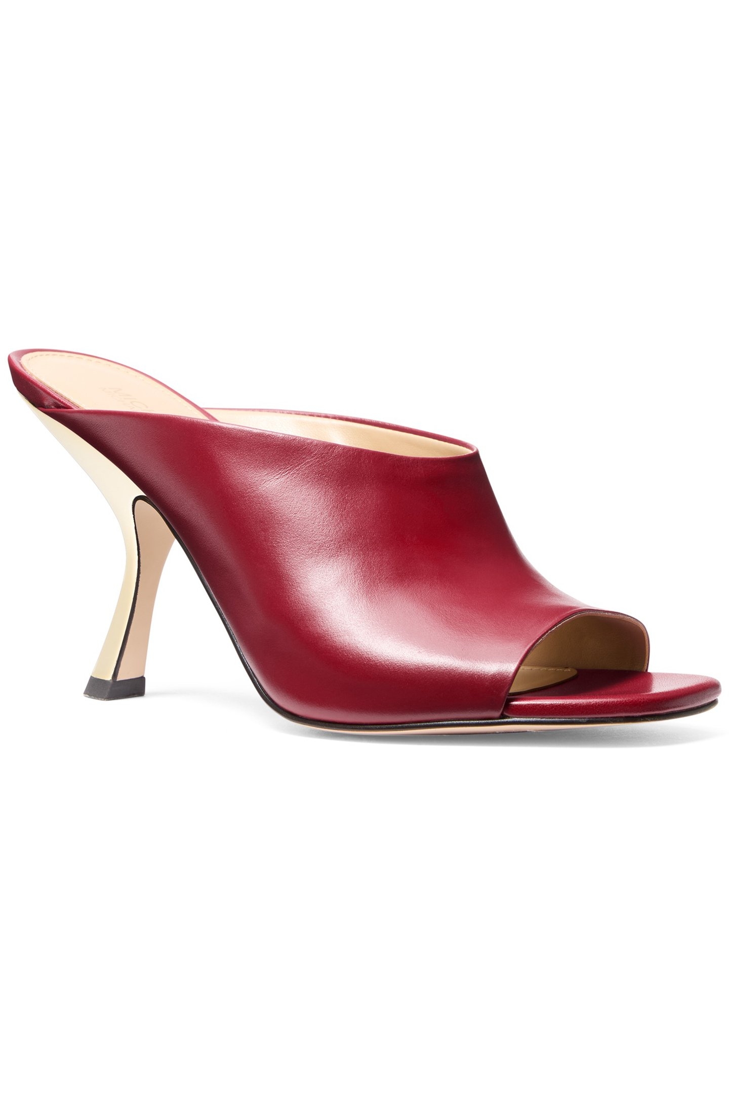 LUNA MULE HIGH HEELED SANDAL IN DEEP RED 2