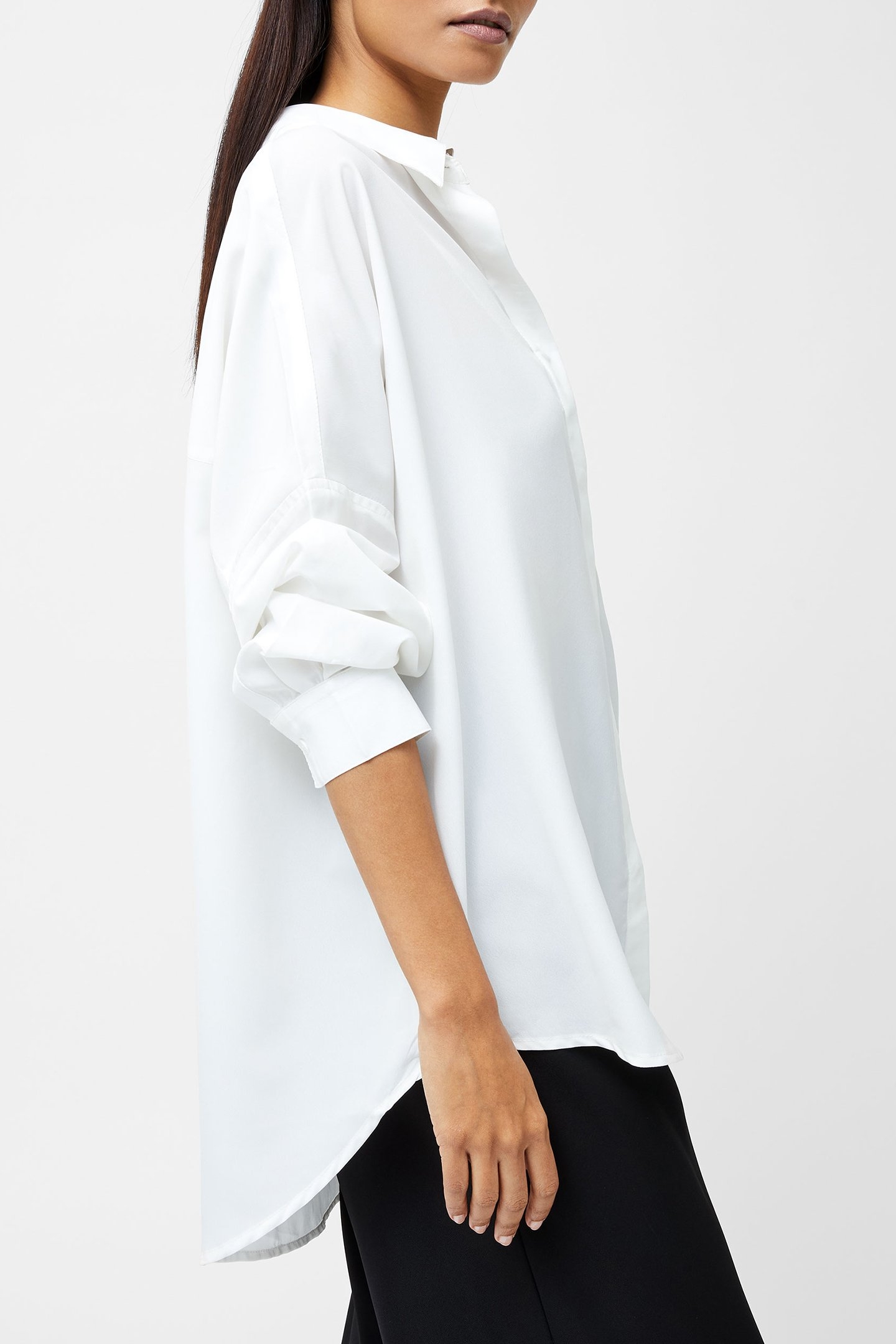 CAPRINA CREPE LS BUTTON SHIRT WINTER WHITE 3