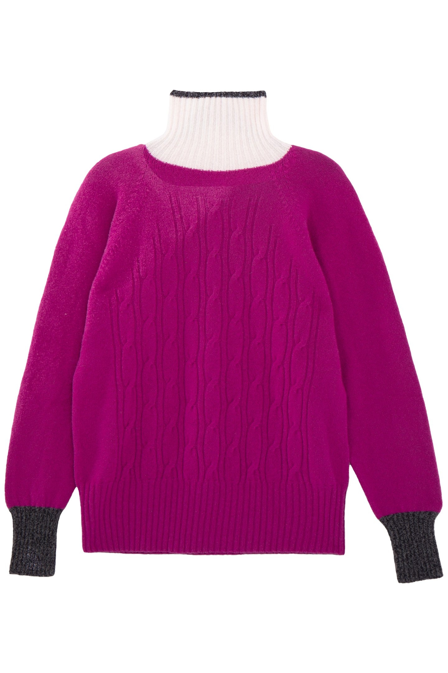 LAFRANÇAISE MAGENTA KNITTED SWEATER WITH TWISTS MAGENTA 4