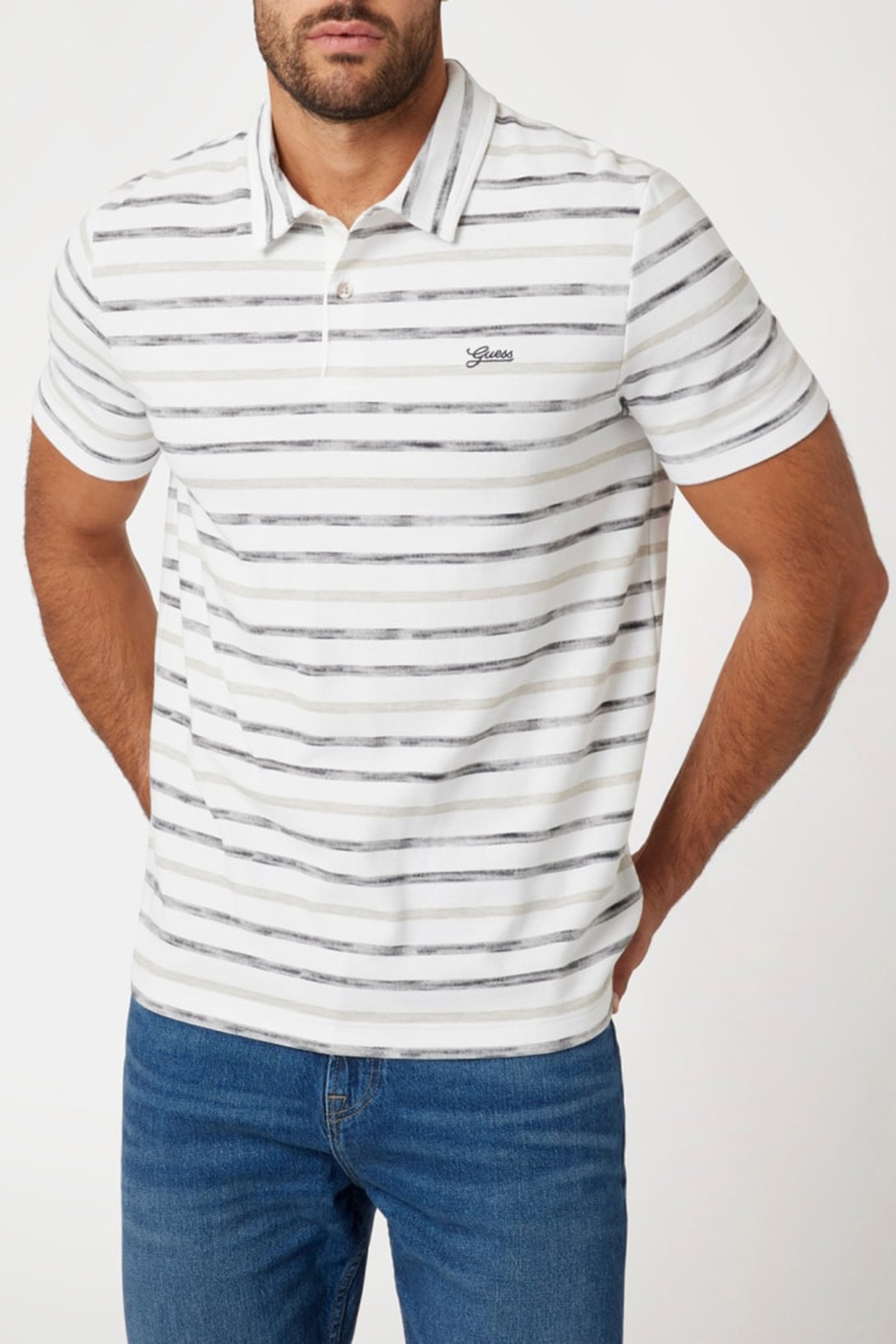 PRINTED STRIPES SS P WHITE/SMART BLUE/IMP 1