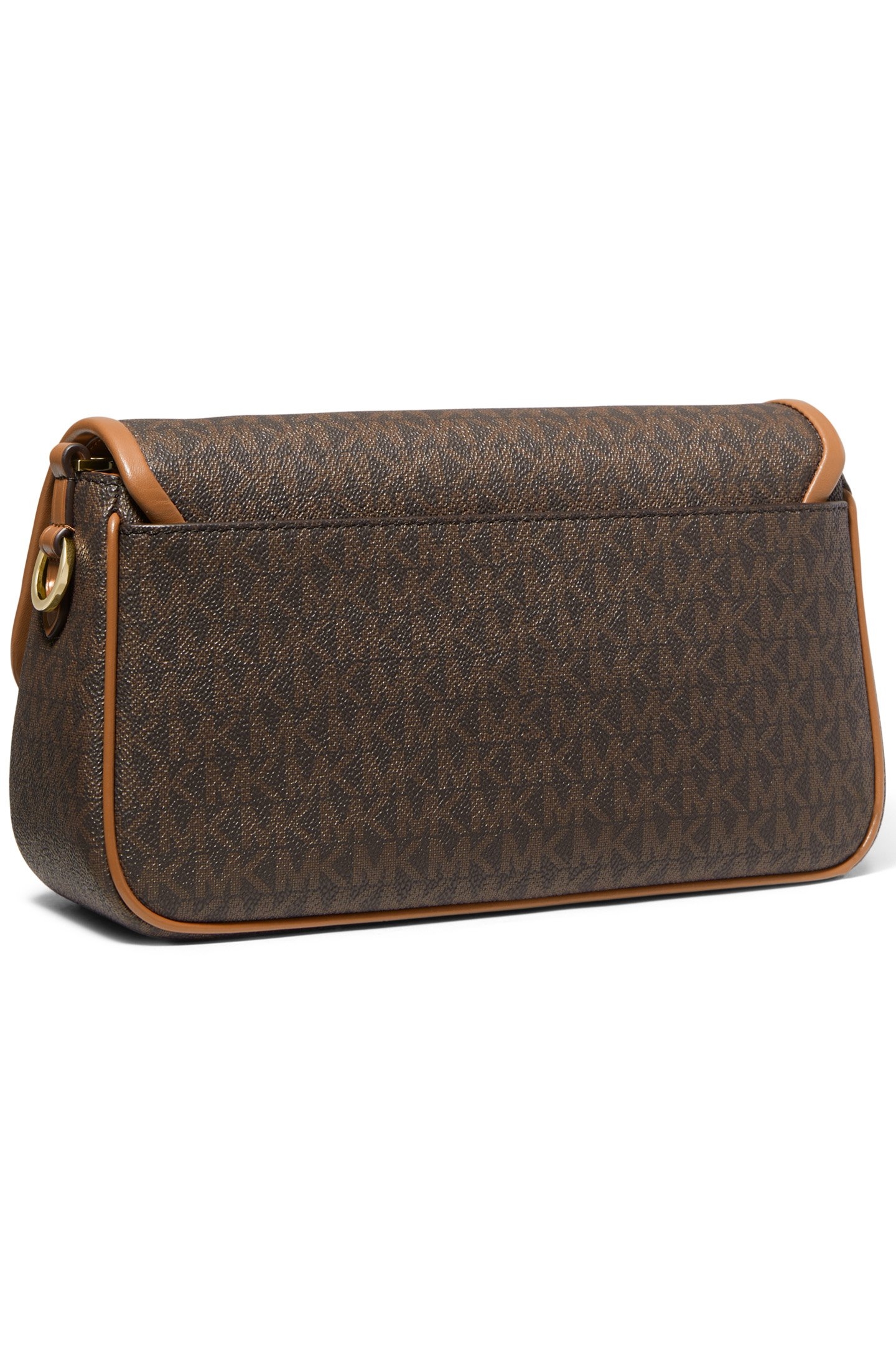CHAIN POUCHETTE SHOULDER BAG IN BROWN LOGO PRINT 3