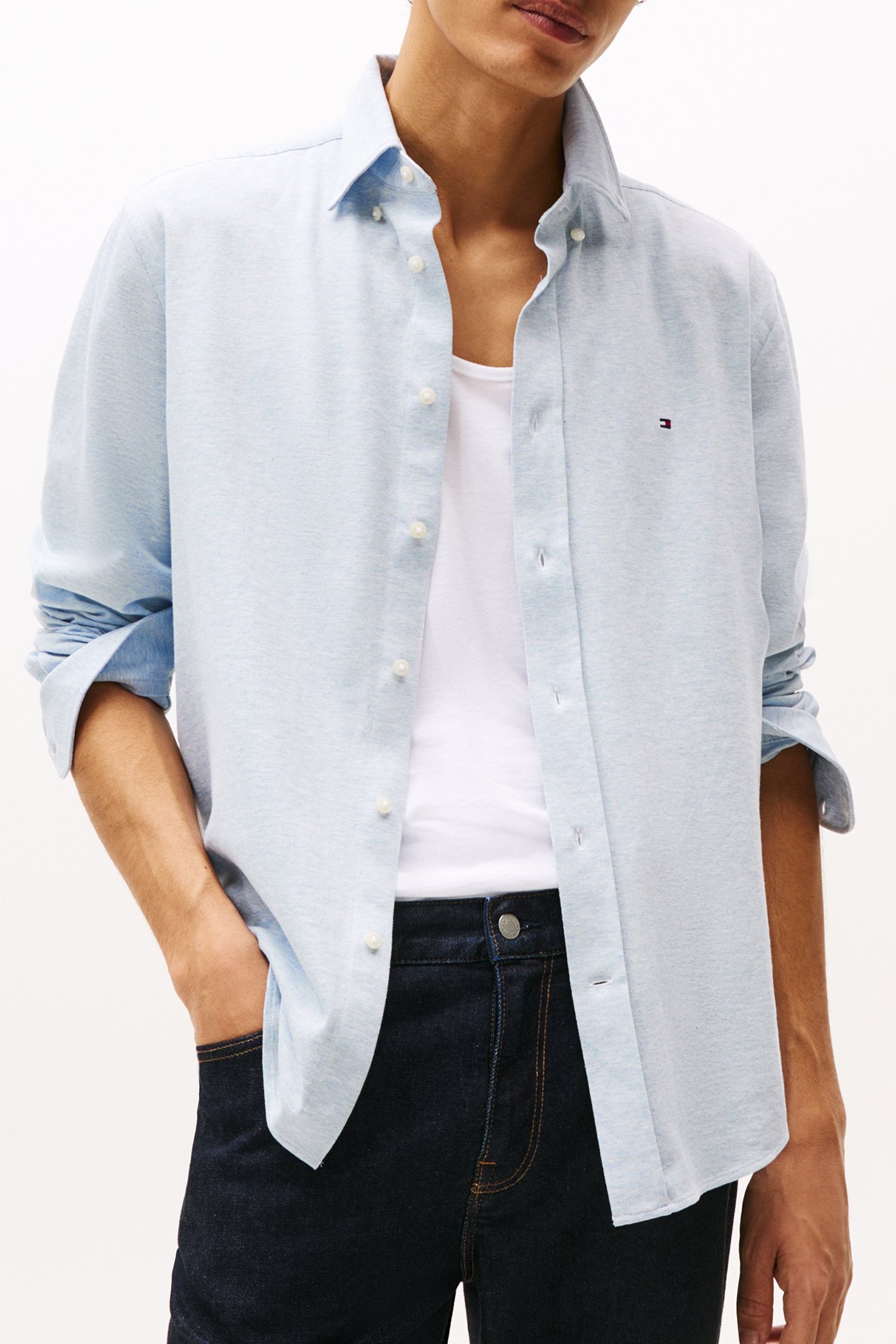 1985 KNITTED RF SHIRT LIGHT BLUE HEATHER 1