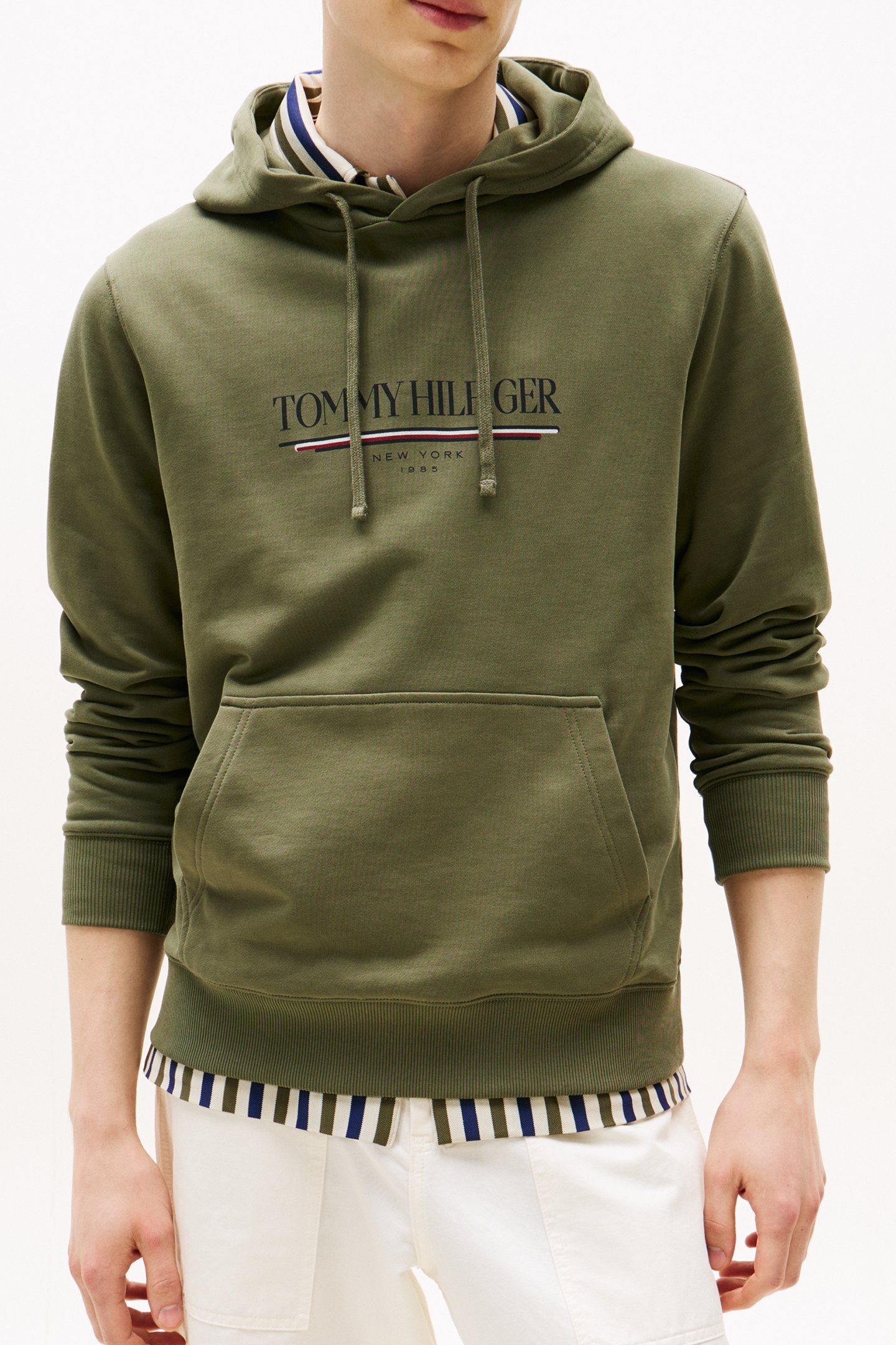 BRAND LOVE HILFIGER PULLOVER HOODIE BATTLE GREEN 1