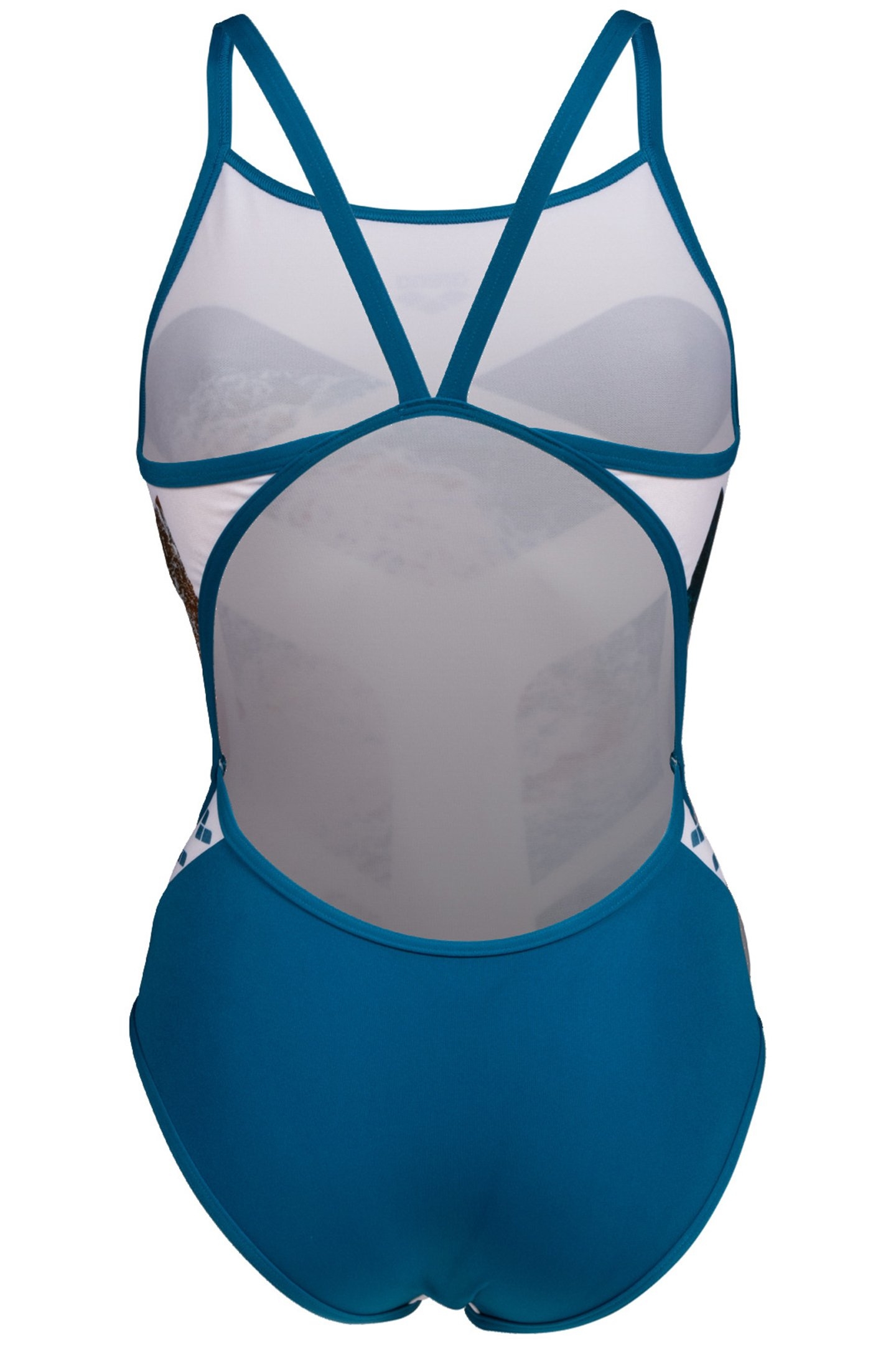 WOMEN'S ARENA PLANET SWIMSUIT SUPER FLY WHITE MULTI BLUE COS 5