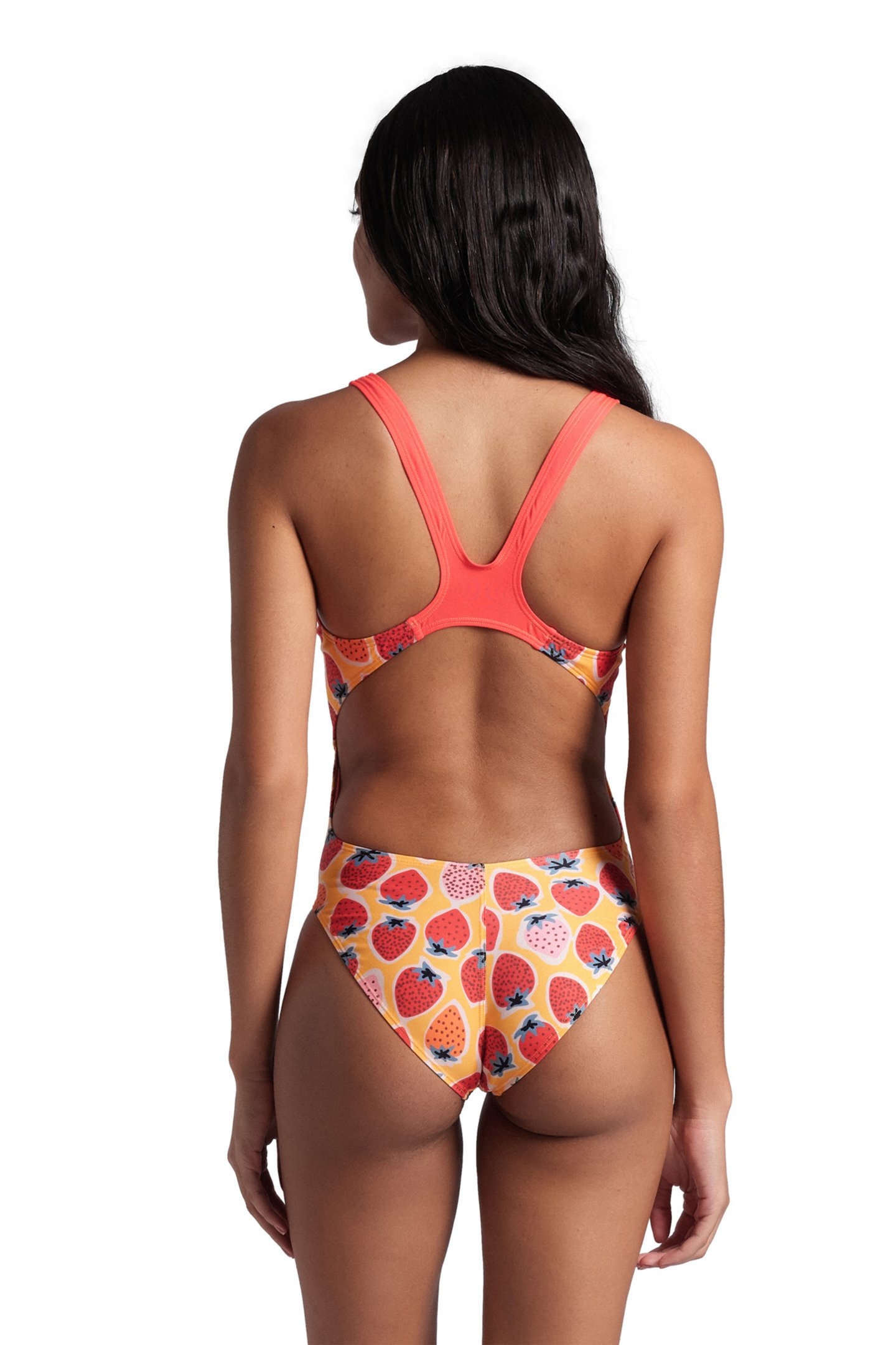WOMEN'S ARENA STRAWBERRY SWIMSUIT SWIM T FLUO RED ORANGE MUL 2
