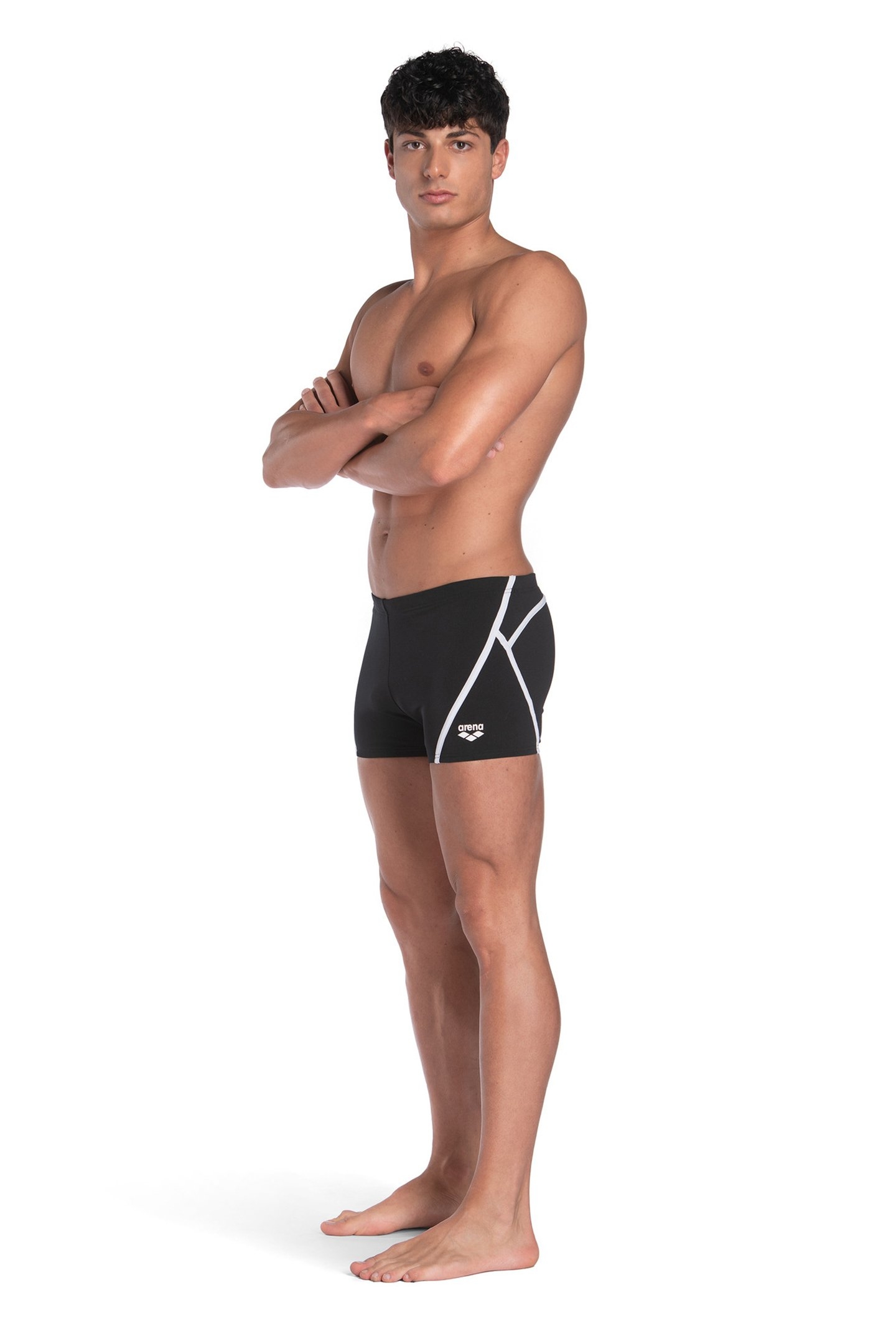 MEN'S ARENA PRO_FILE SWIM SHORT BLACK WHITE 3