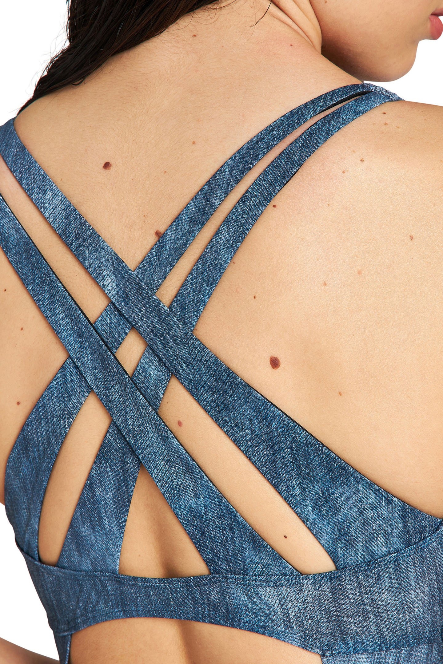 W CLEOPATRA CRISS CROSS BACK ONE PIECE DENIM 6