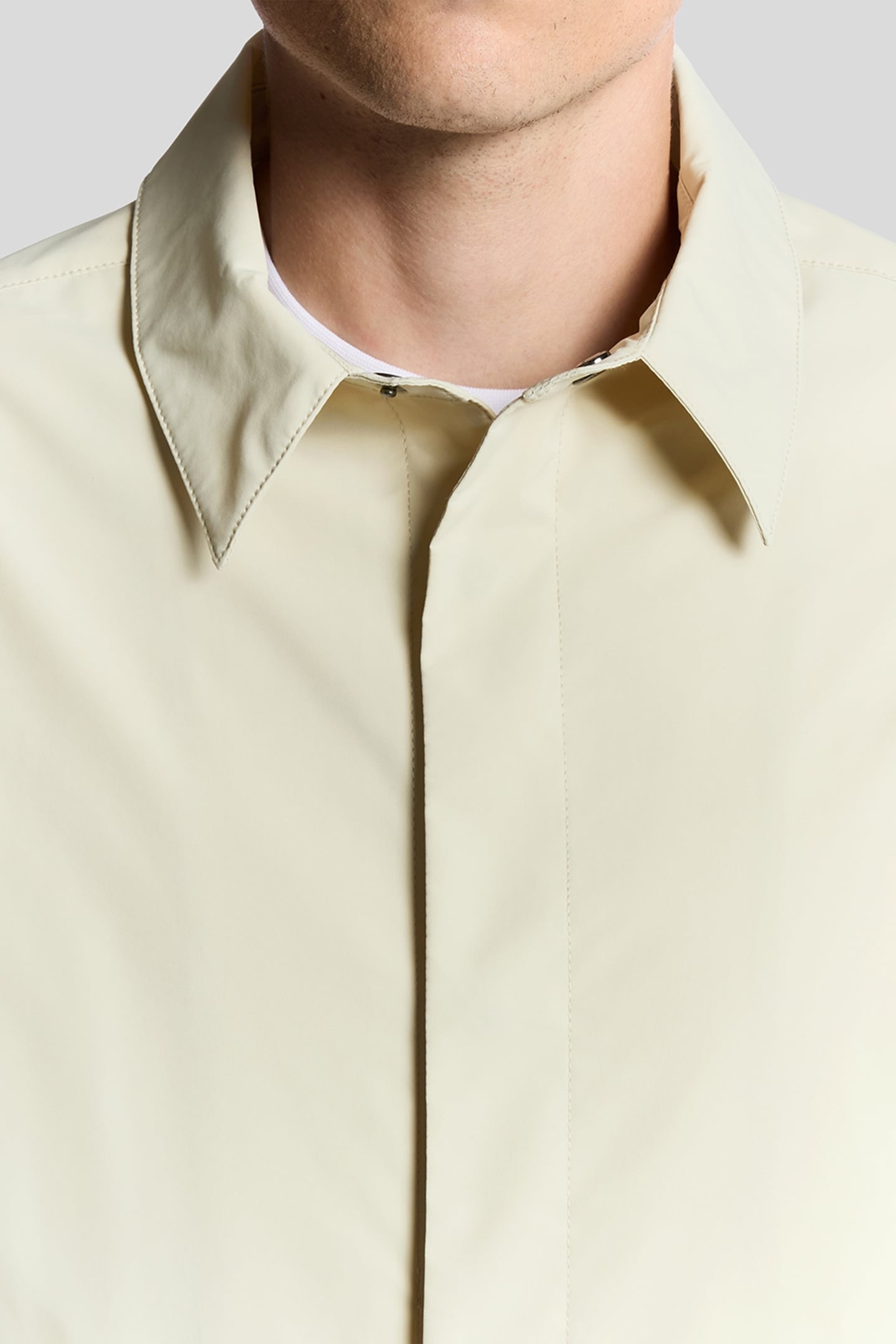 ZIP THROUGH NYLON OVERSHIRT GREY TAUPE 5