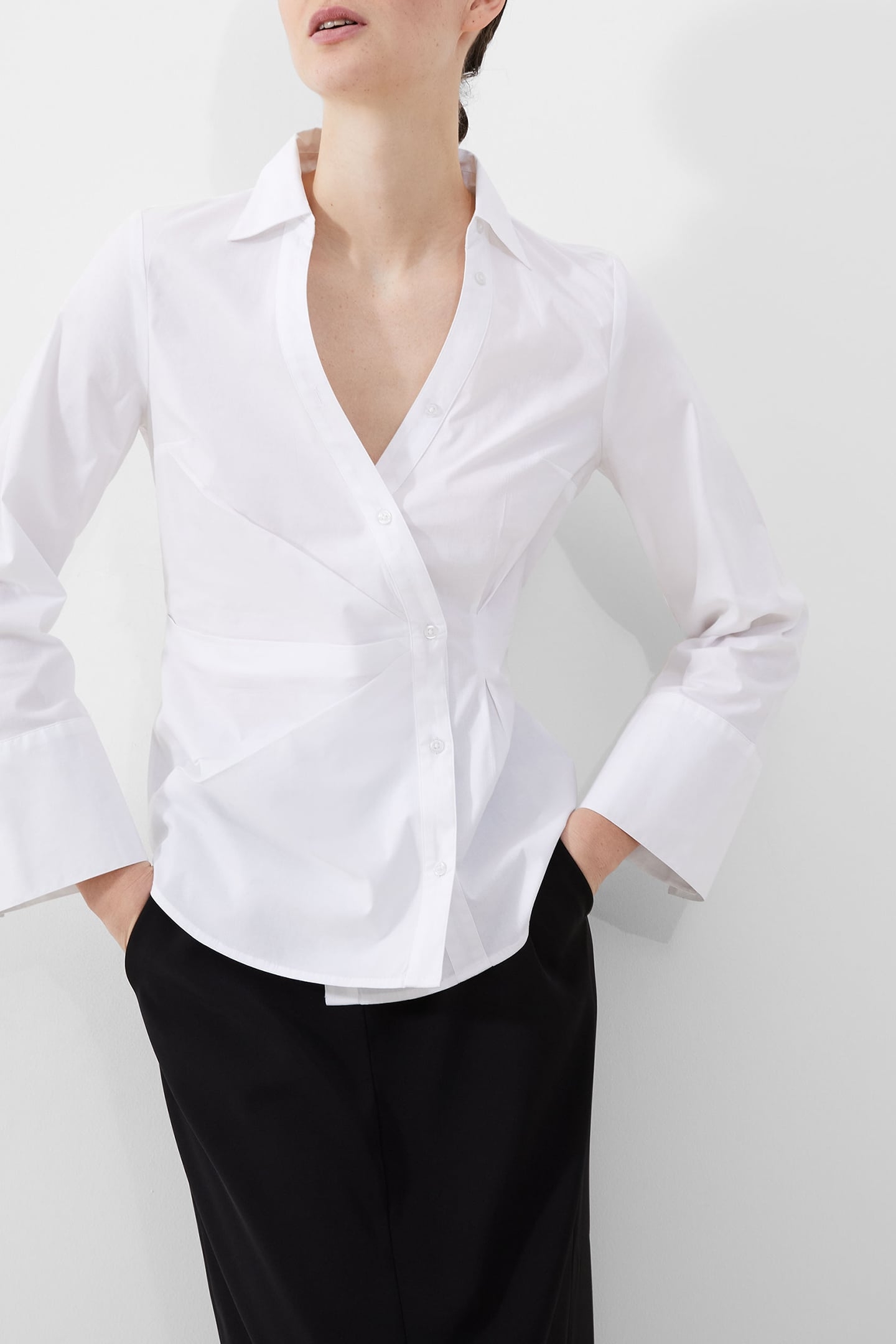 ISABELLE POPLIN ASYMMETRIC SHI LINEN WHITE 3