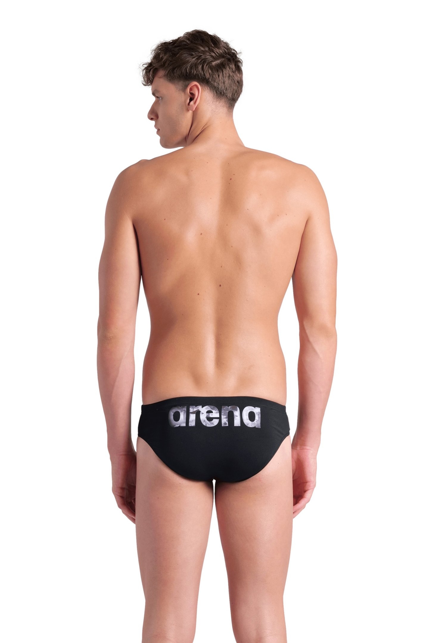 MEN'S ARENA AIRBRUSH GRAPHIC SWIM BRIEFS BLACK 2