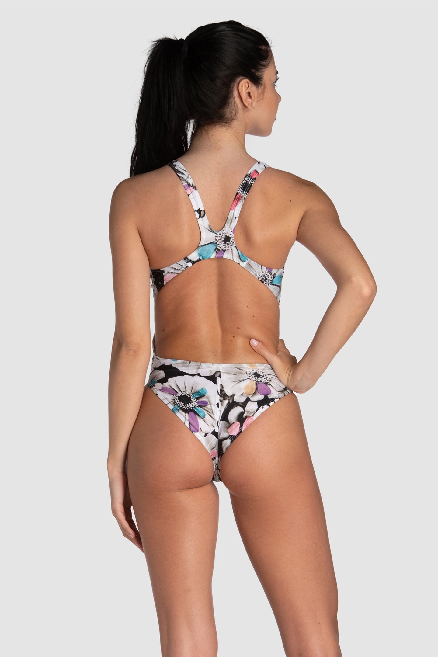 WOMEN'S ARENA ZINNIA PARTY SWIMSUIT SWIM BLACK MULTI 2