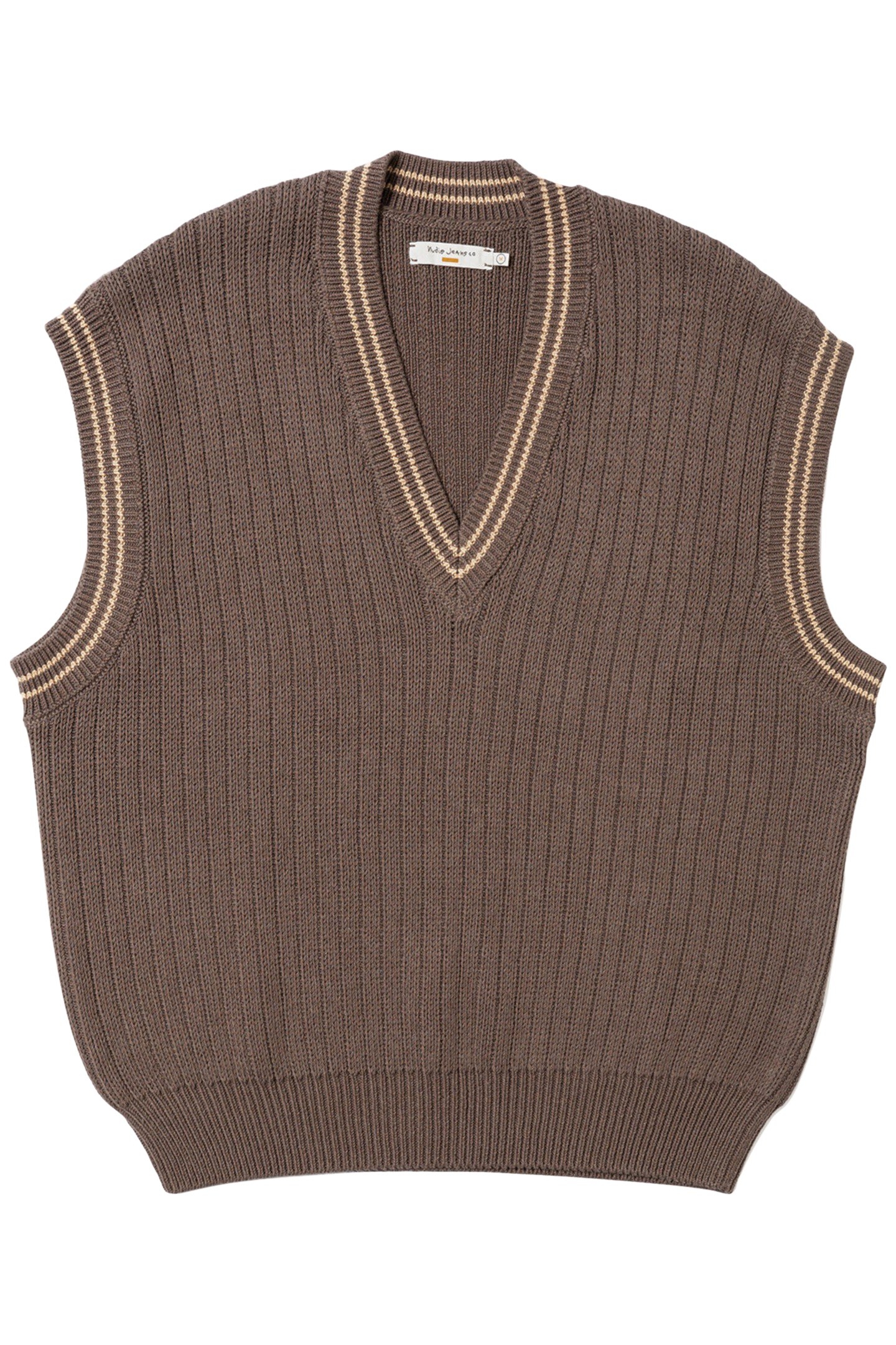 SVERRE KNITTED VEST BROWNMELANG 3