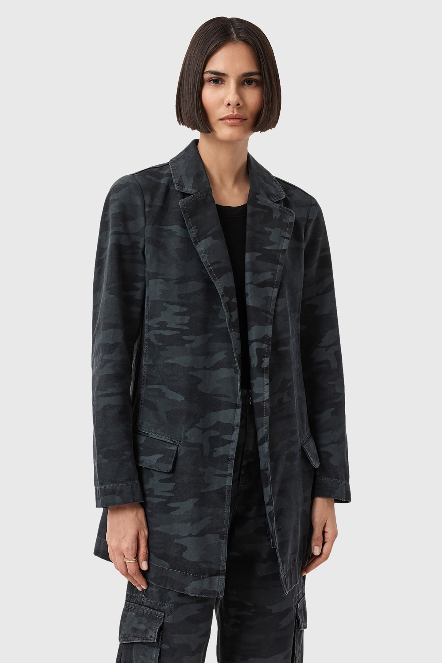ALEIDA DENIM BLAZER CAMO INK BLUE 1