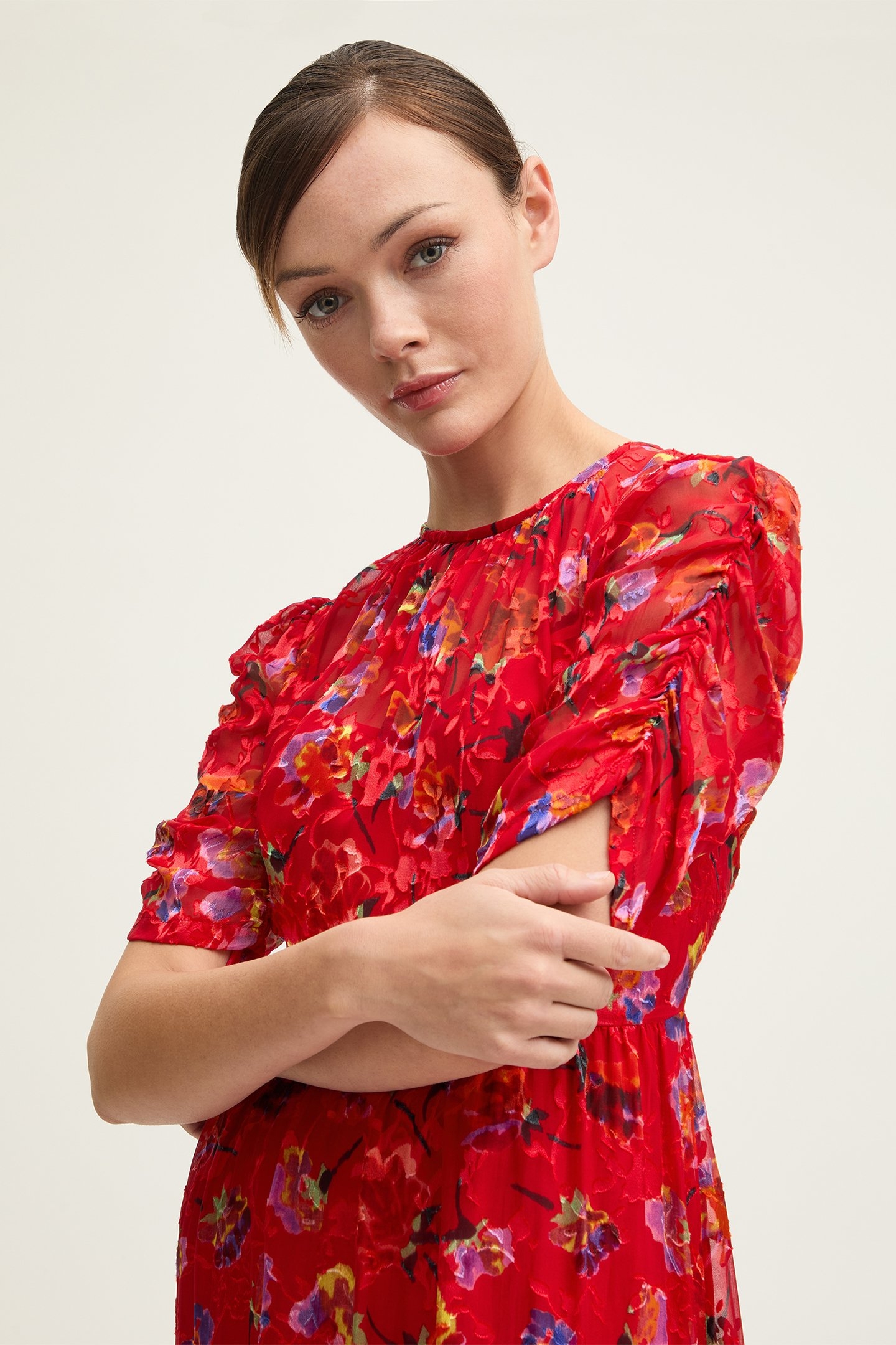 DR TILLY IKAT FLORAL DR AURORA RED 4