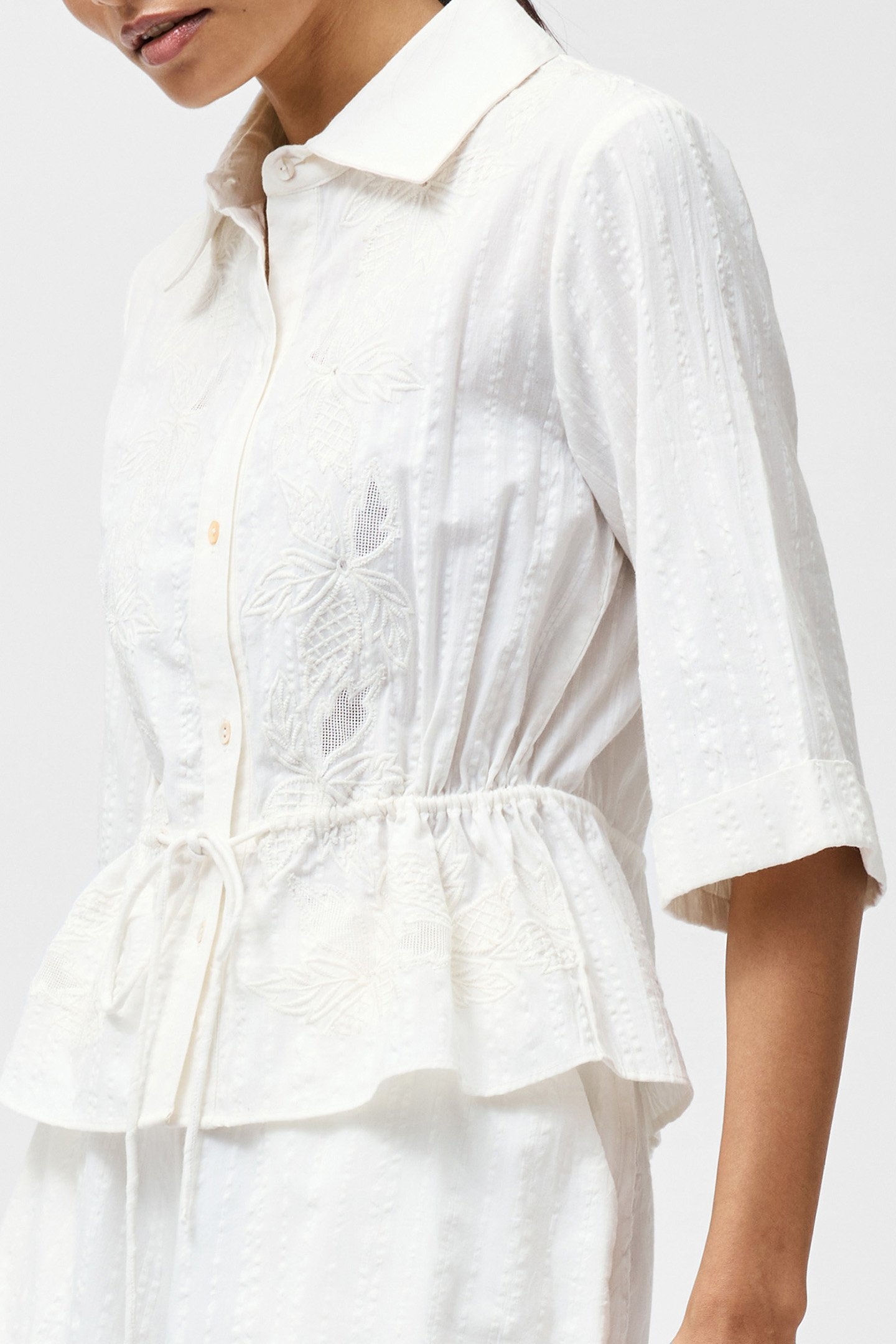 BARNET COTTOM STRIPED SHIRT LINEN WHITE 1