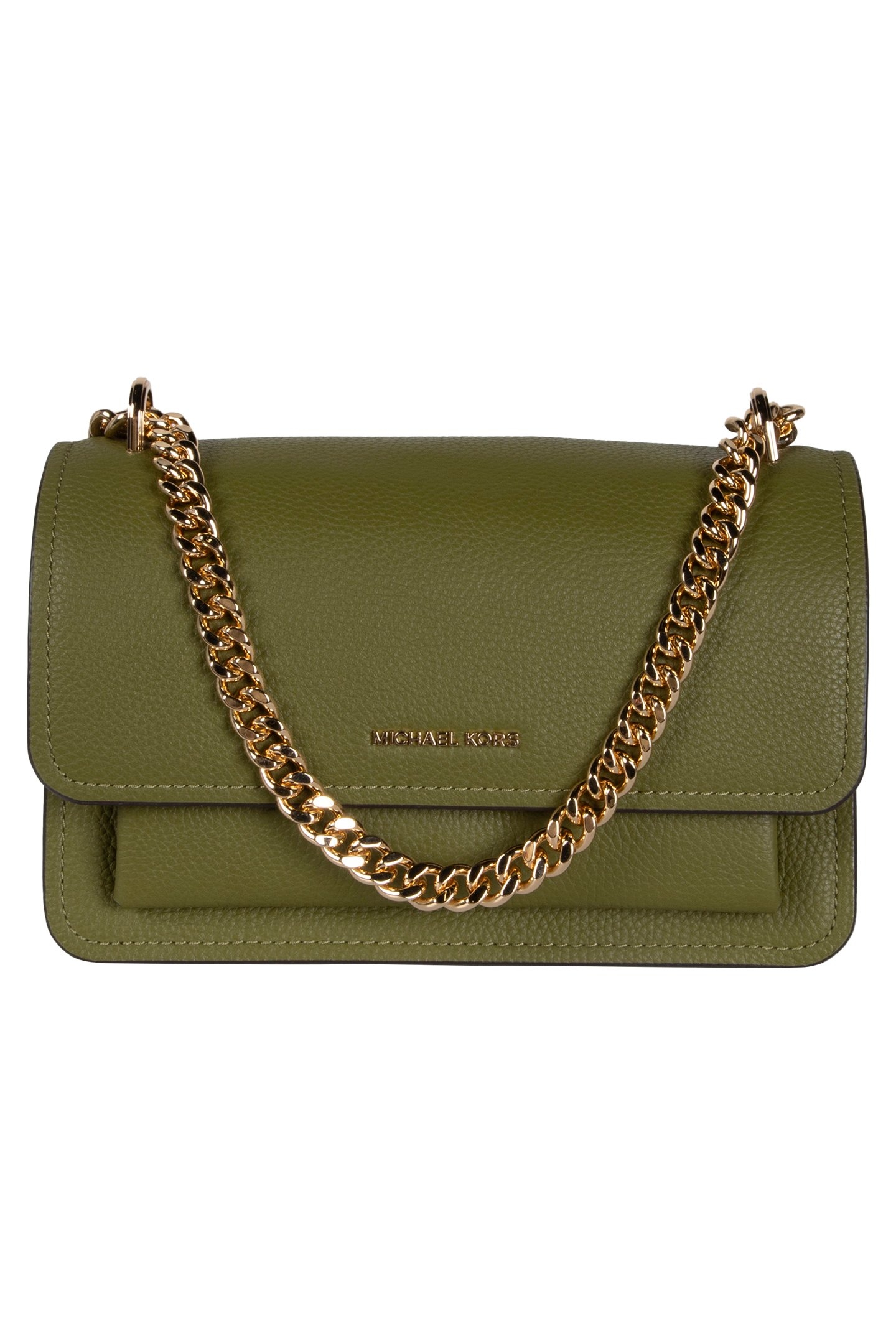 LEATHER SHOULDER BAG IN OLIVE 2
