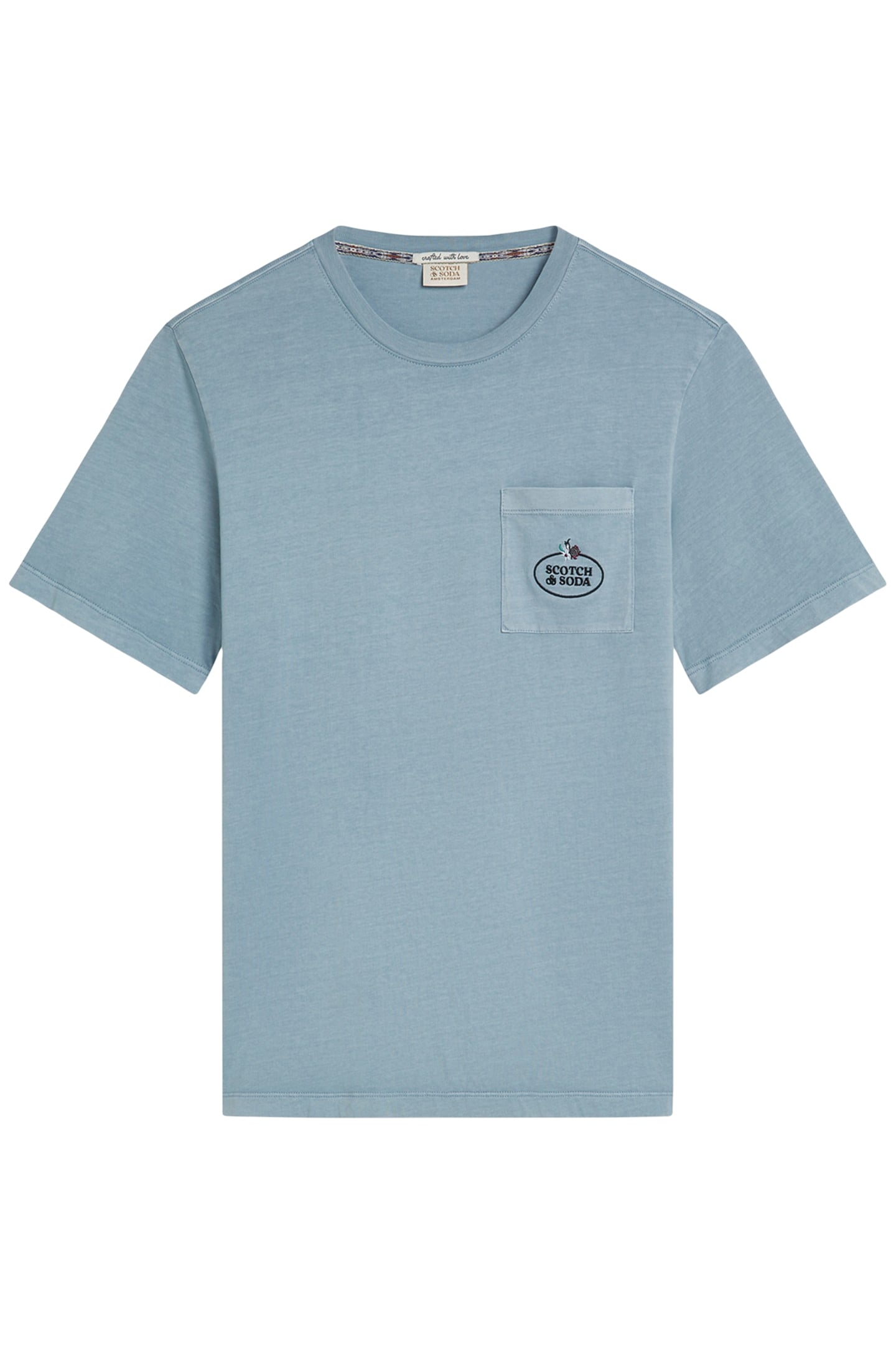 GARMENT DYED SS POCKET TEE SKY/PEWTER 1