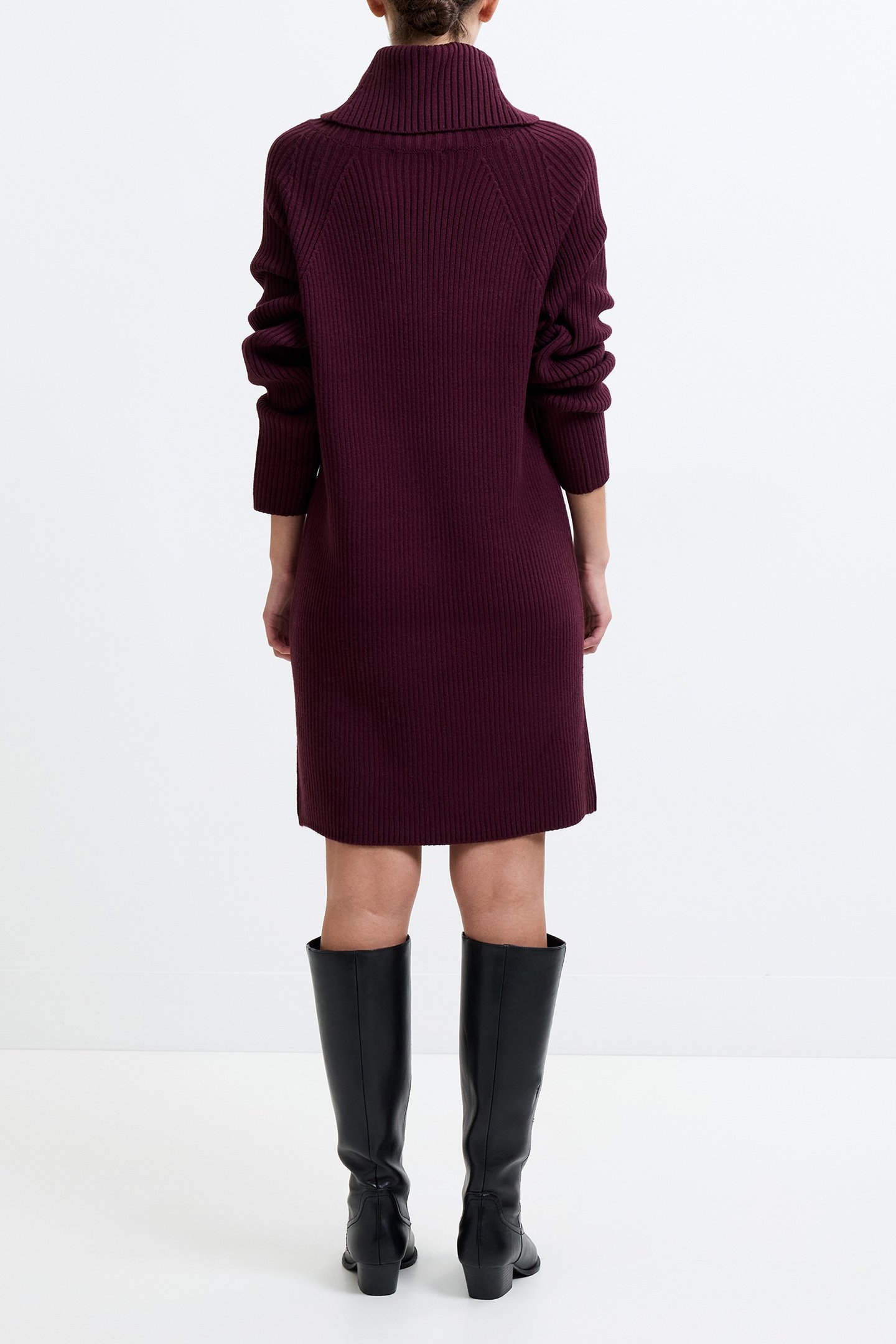 BABYSOFT RIBBED DRESS BURGUNDY RED 3