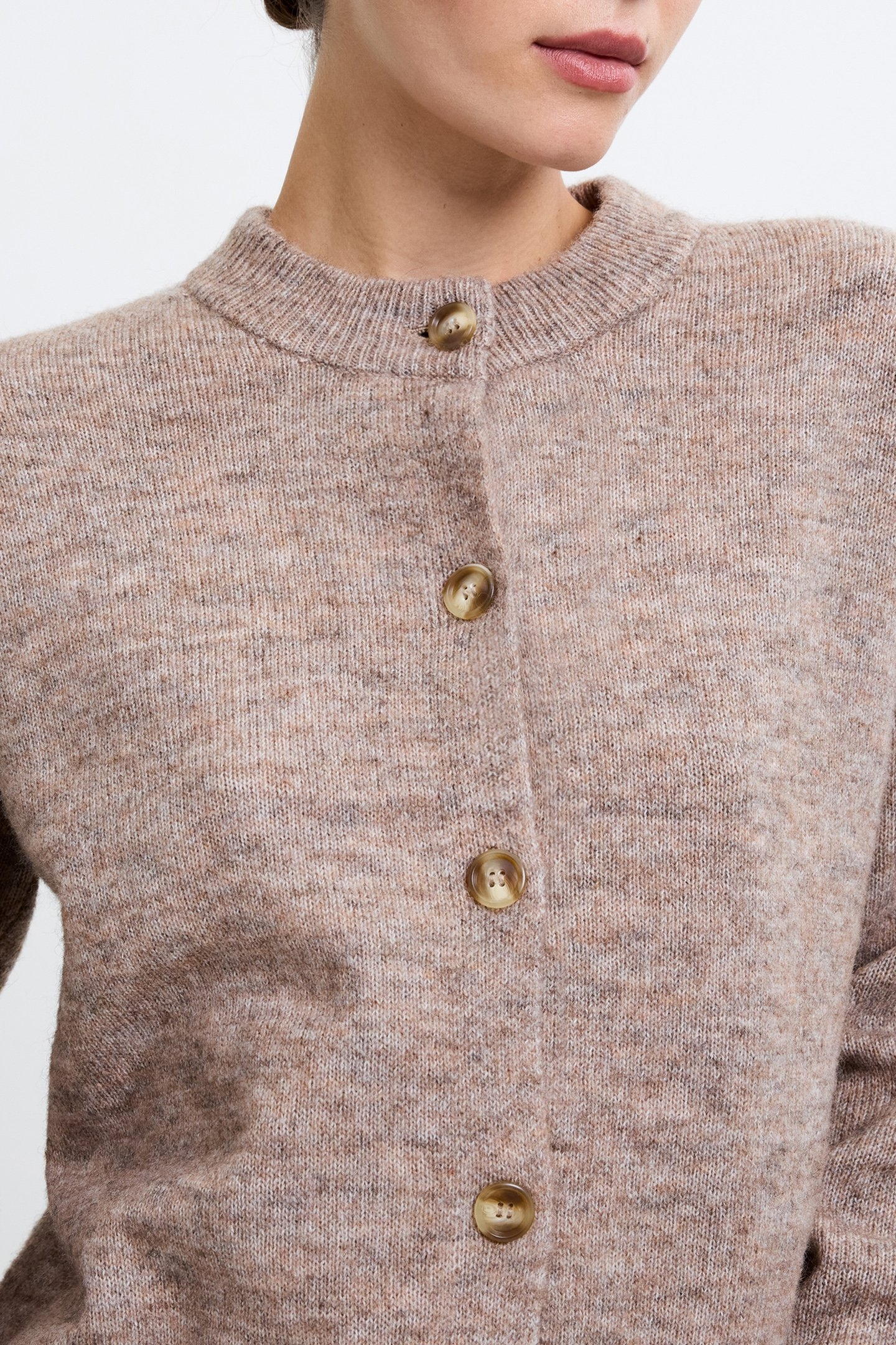 KEZIA L/S CARDIGAN TAUPE MEL 5