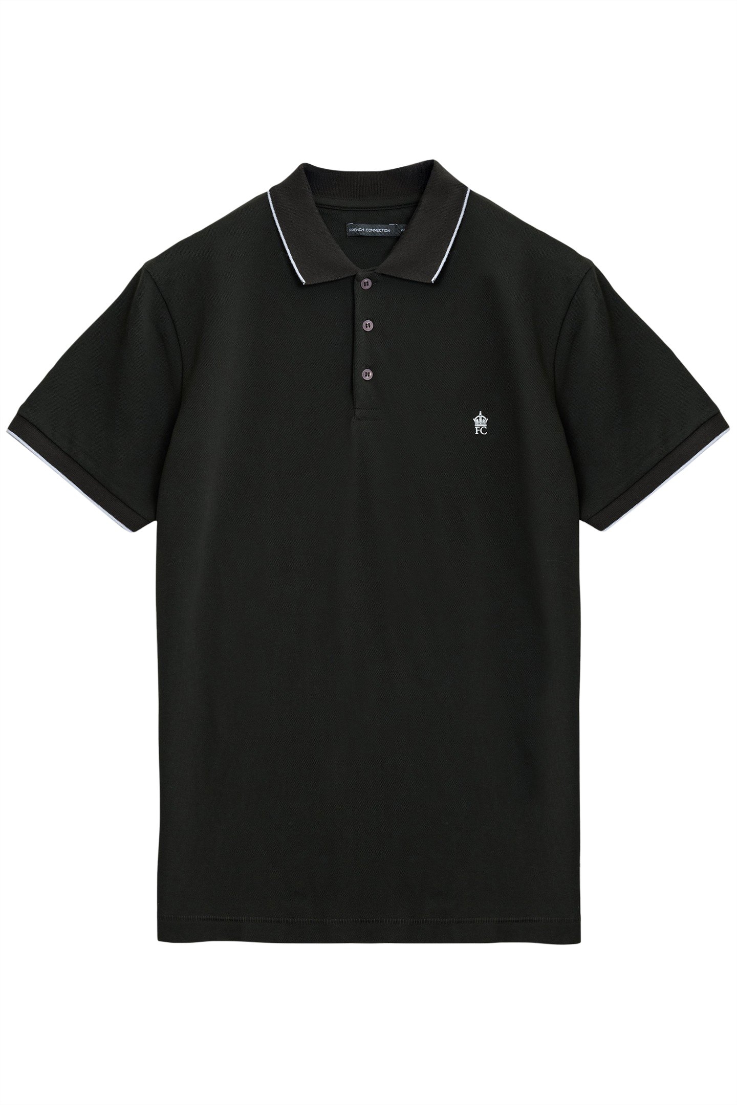 SINGLE TIPPED PIQUE POLO DK GREEN/WHITE 1
