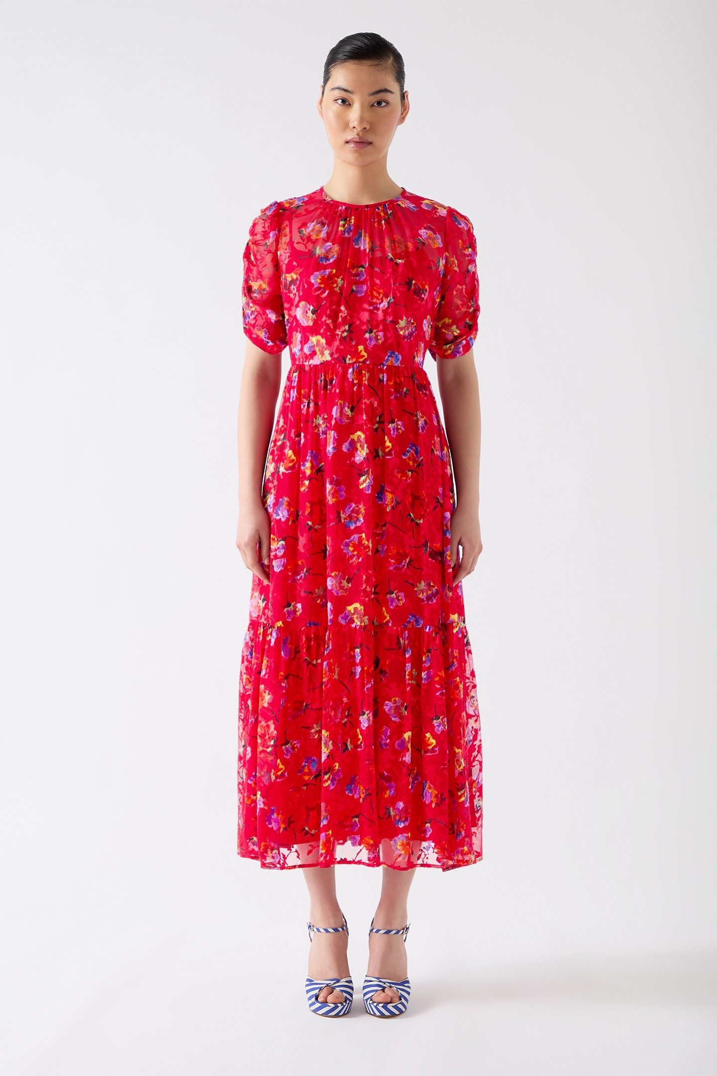 DR TILLY IKAT FLORAL DR AURORA RED 1