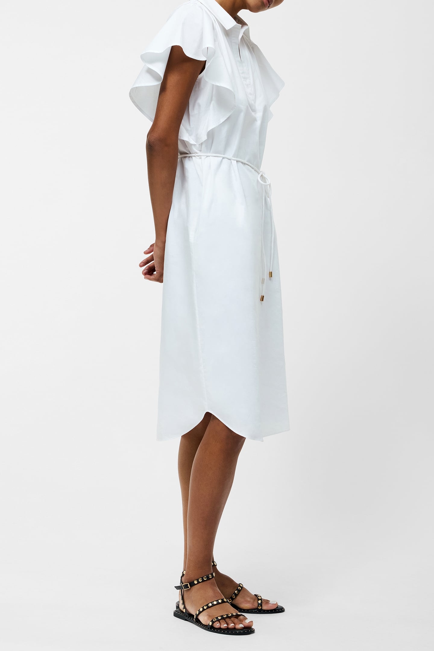 CAMBRIA COTTON BELTED DRESS LINEN WHITE 3