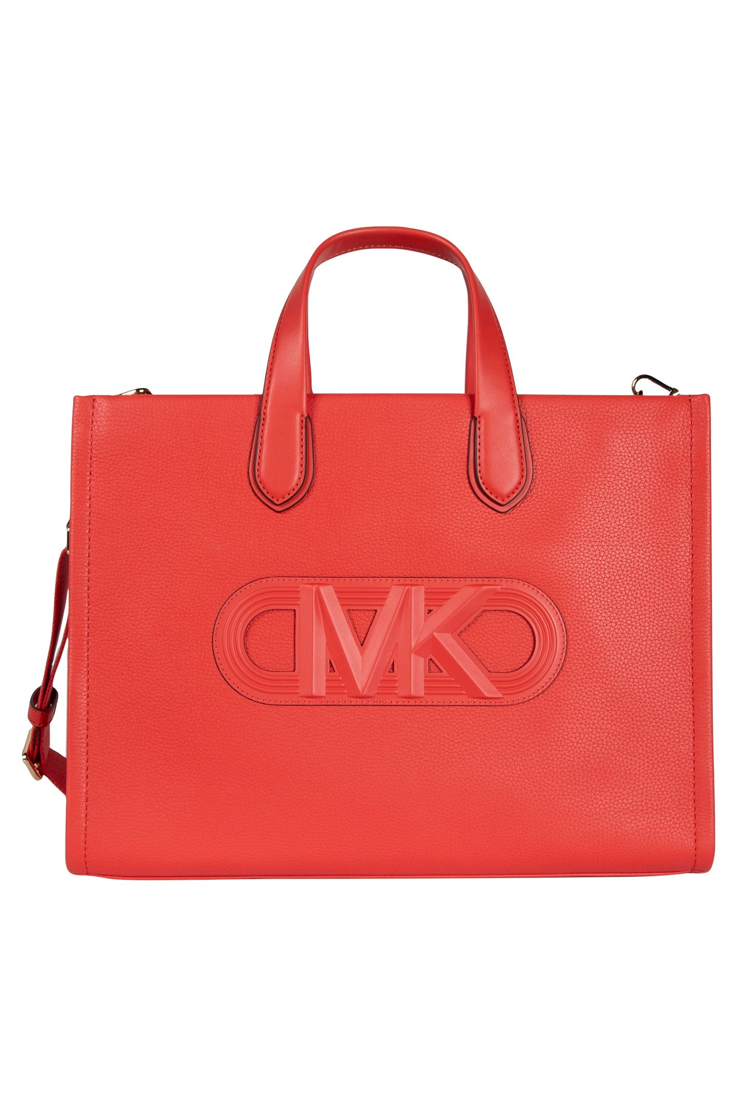 LEATHER GRAB TOTE BAG IN CORAL 2