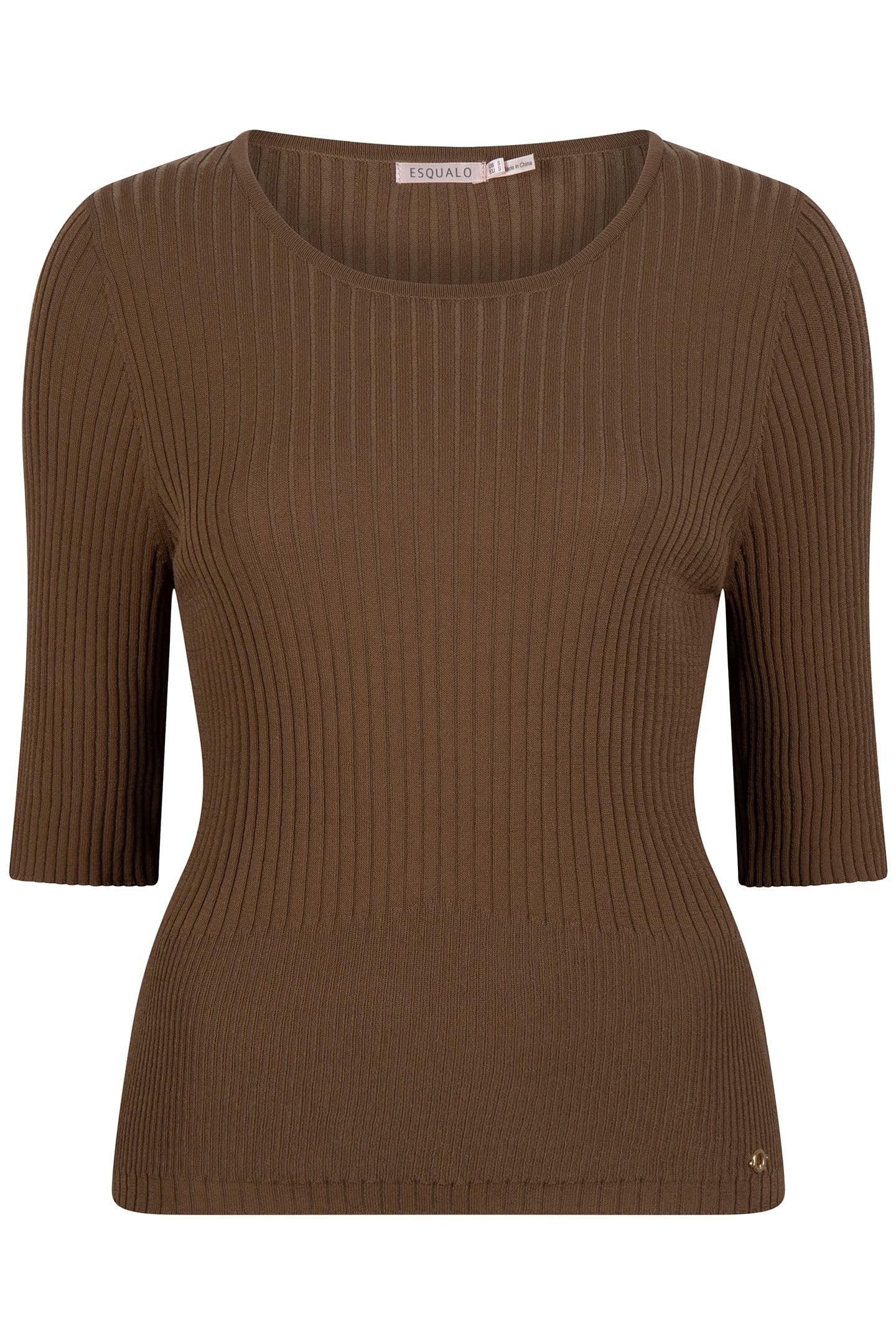TOP KNITTED MIXED RIB ARMY GREEN 3