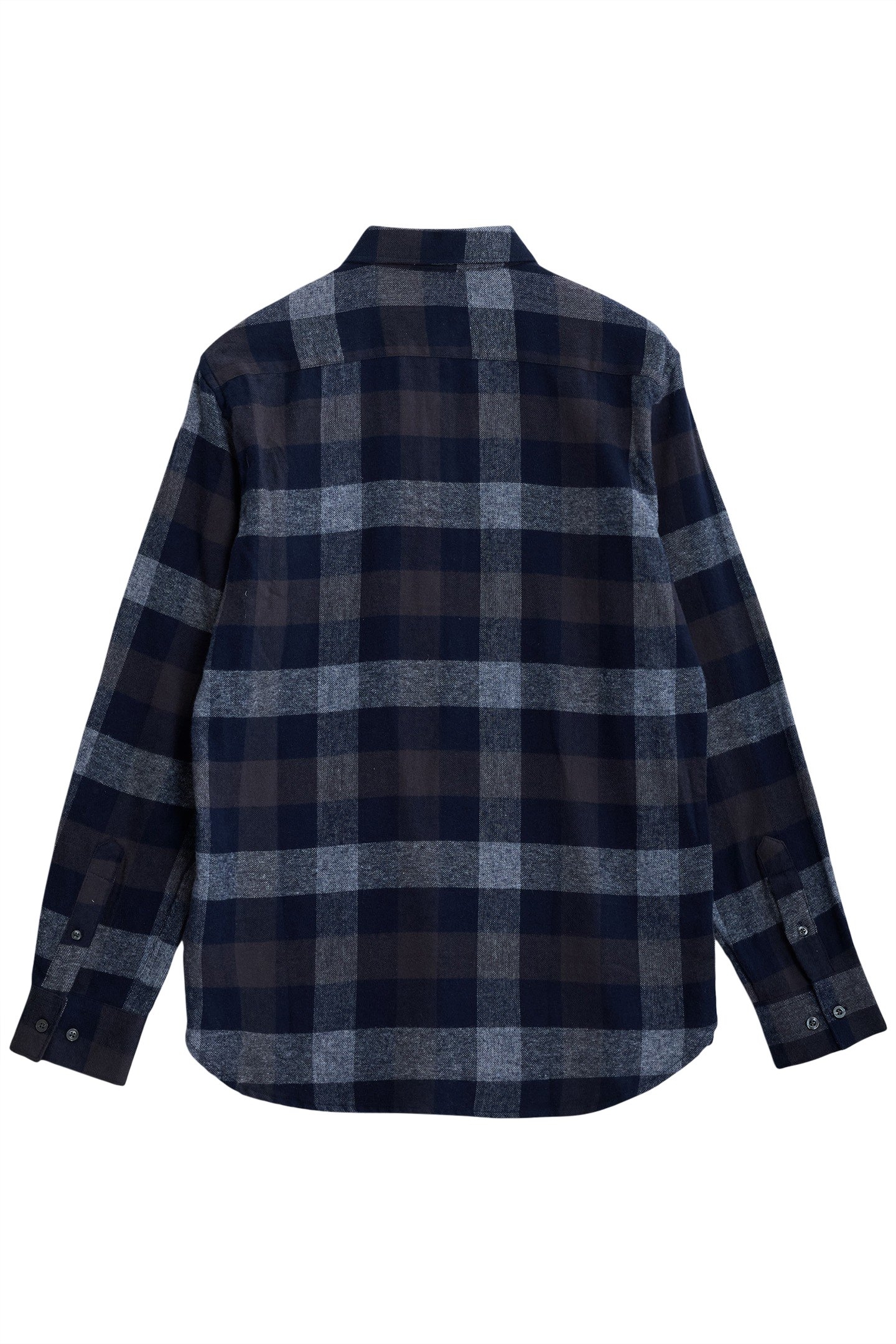 MULTI GINGHAM 2 PKT FLANNEL LS MARINE 2