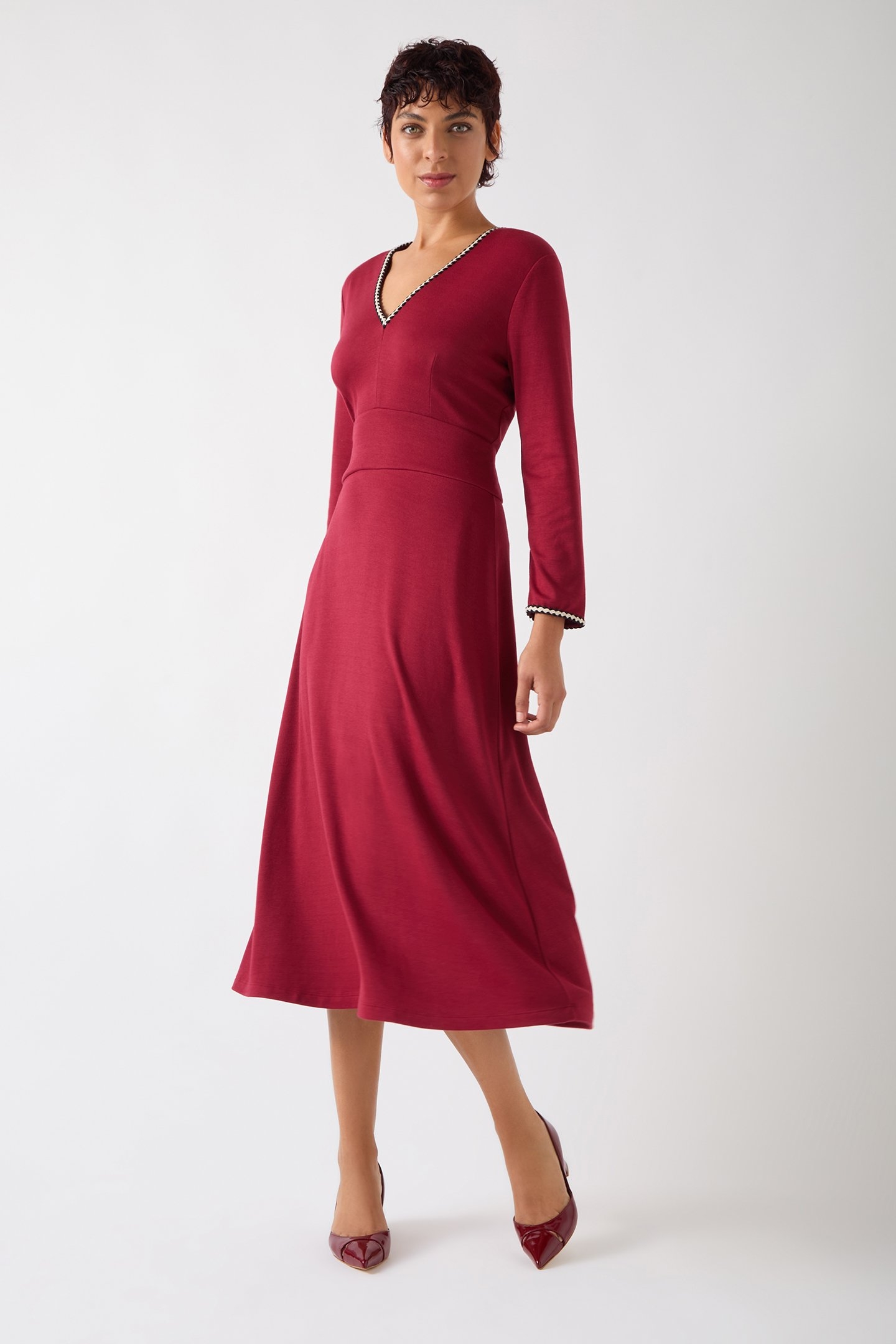 DR ASTRID PONTE DRESS DARK RED 5