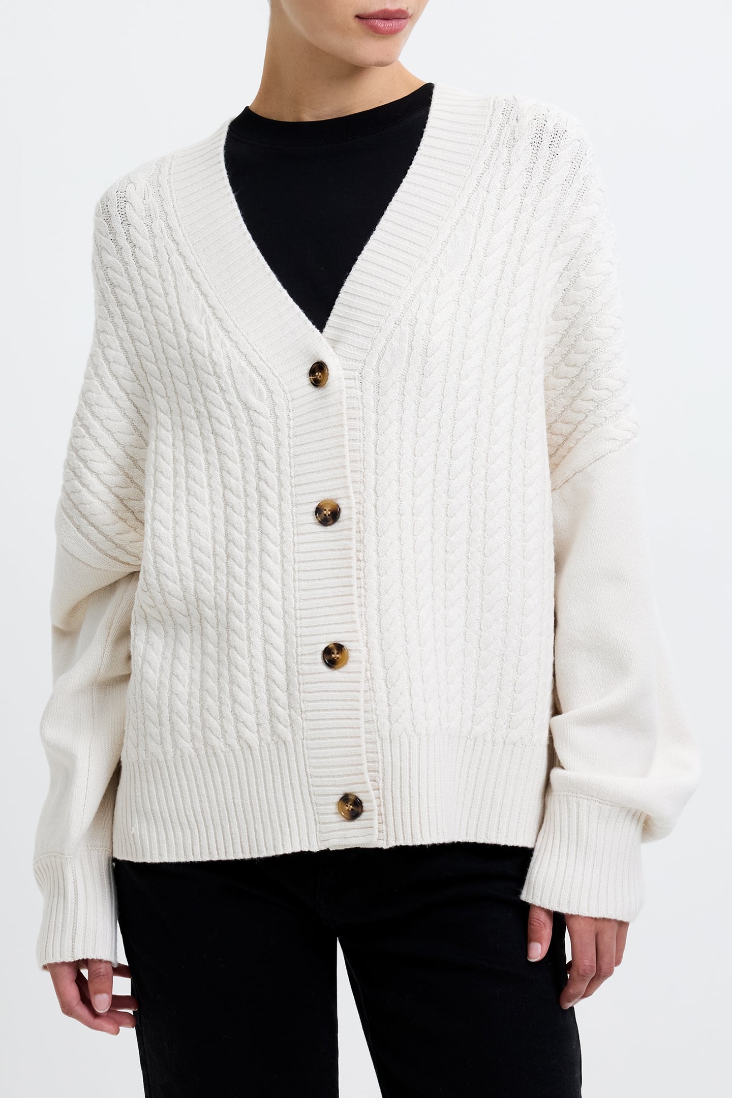 BABYSOFT CABLE KNIT CARDIGAN CLASSIC CREAM 1