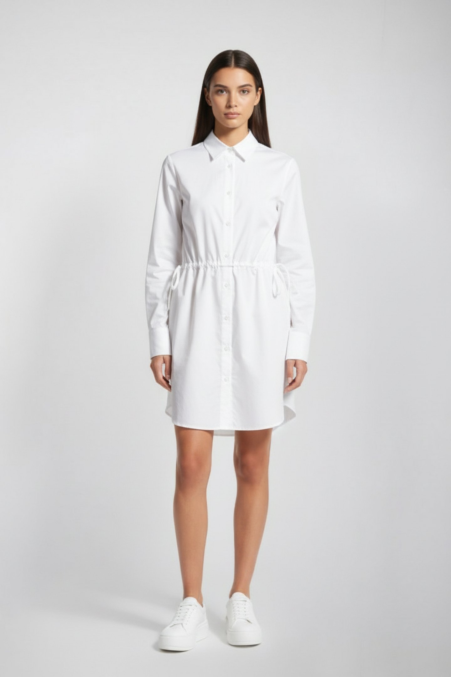 RHODES POPLIN SHIRT DRESS LINEN WHITE 1