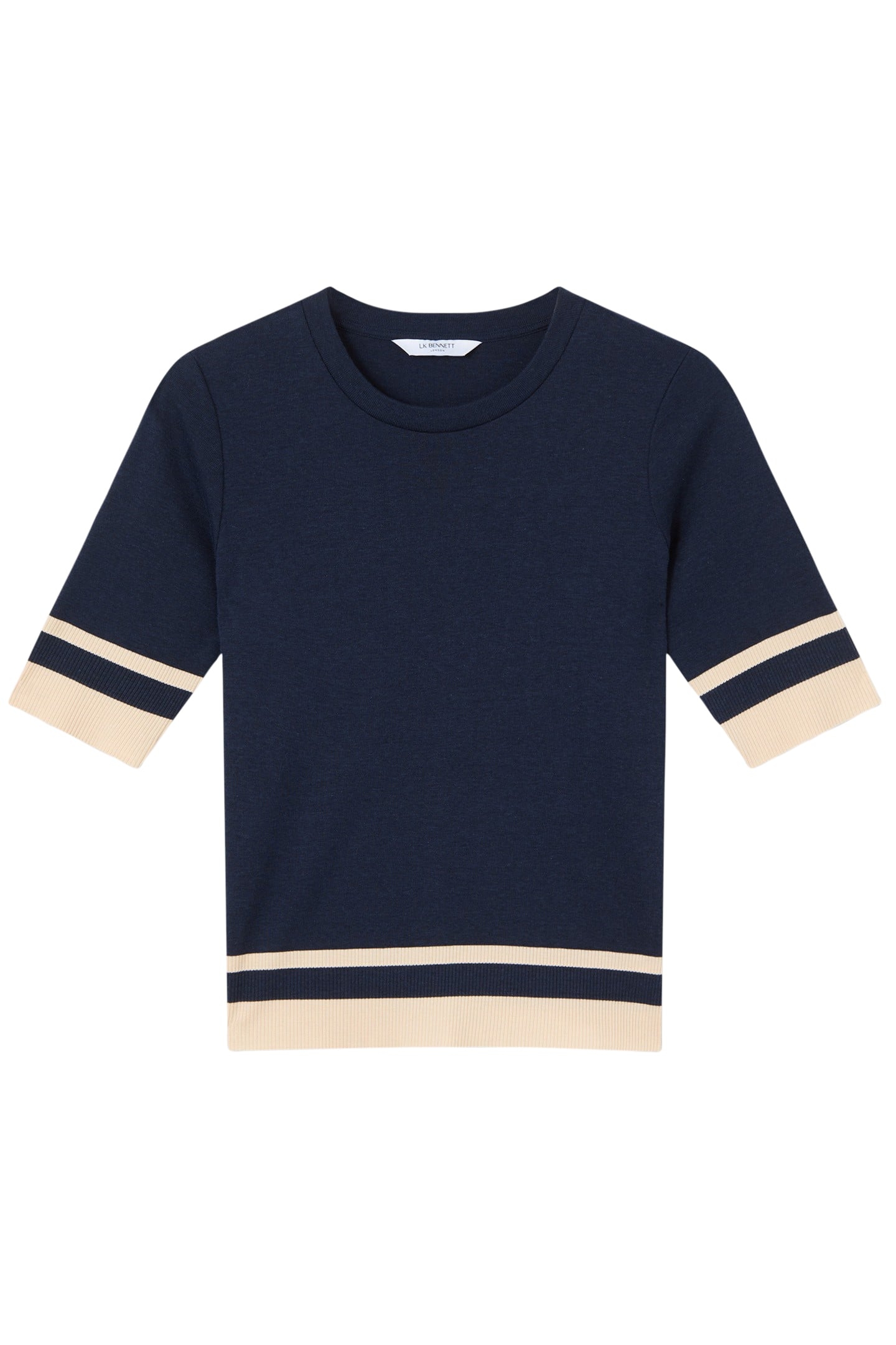 TJ MICHA STRIPE TOP NAVY/IVORY 5