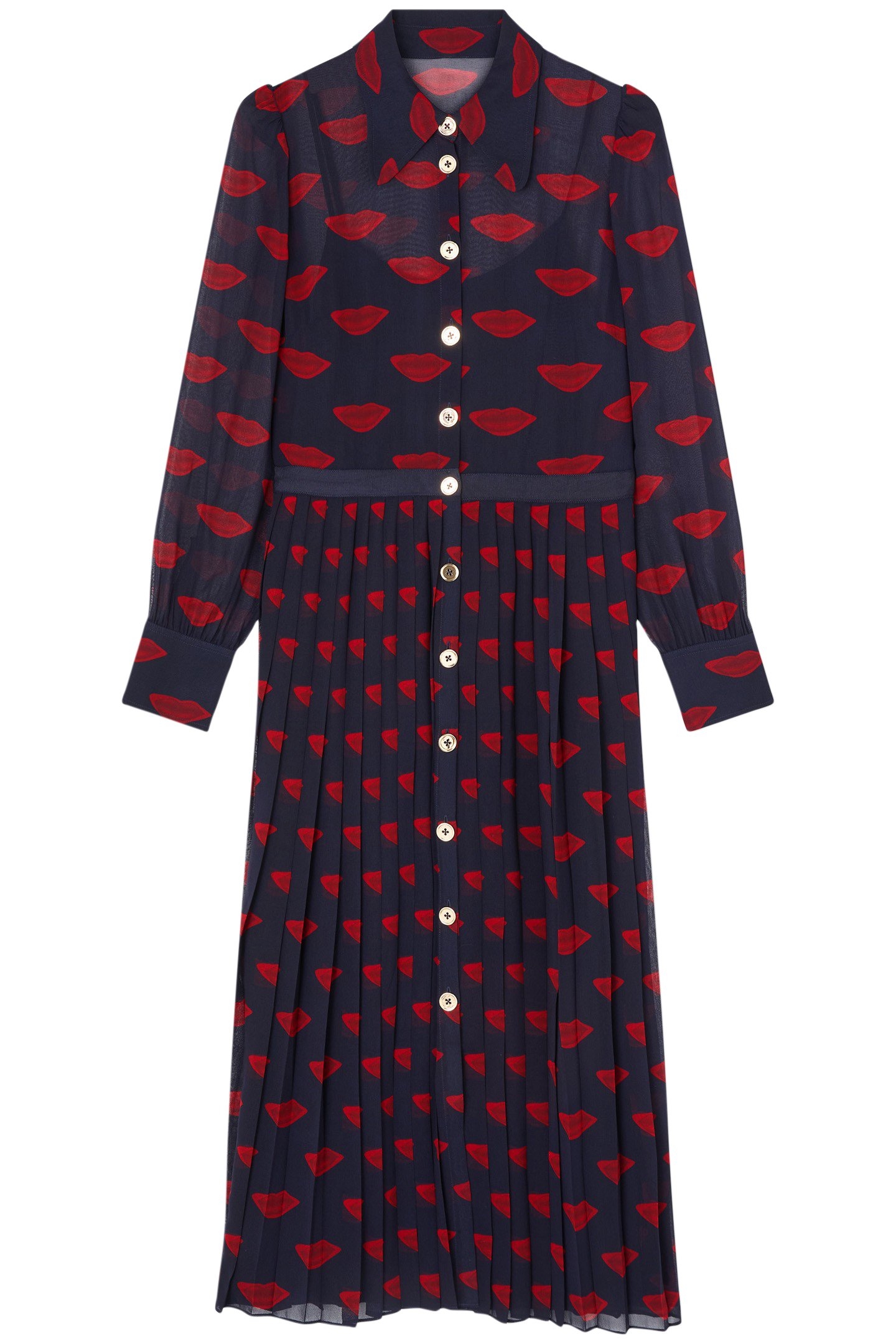 DR TALLIS LIPS DRESS NAVY/RED 4