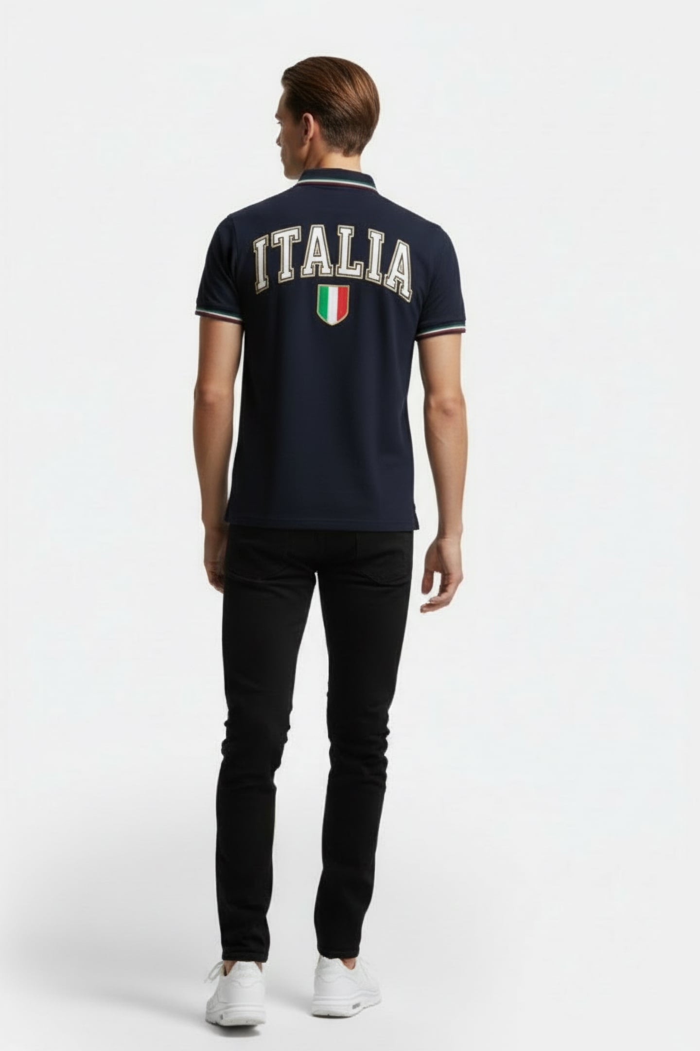 UNISEX FIN POLOSHIRT SOLID NAVY LEN 2