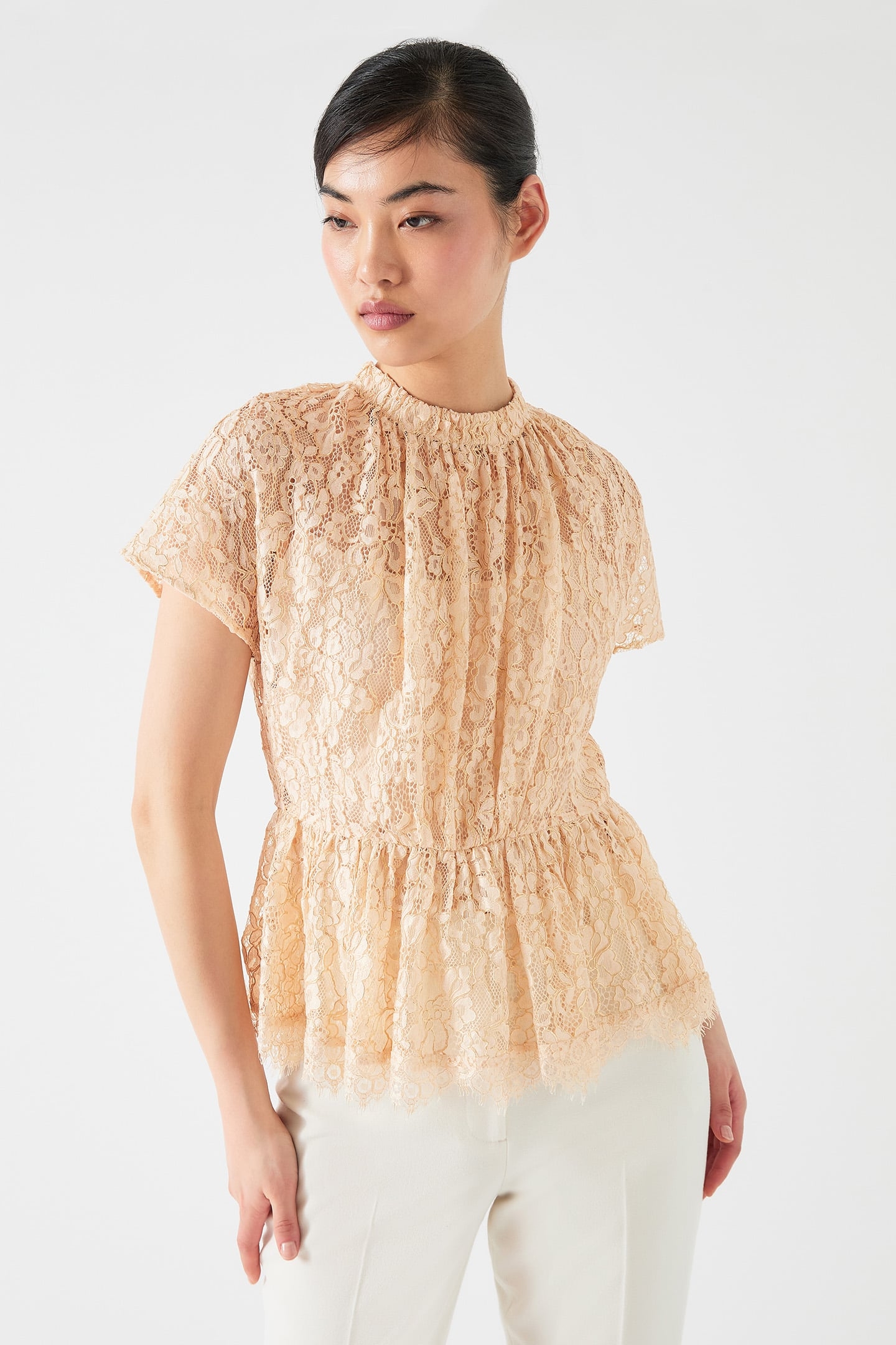 TW CECILY LACE TOP CHAMPAGNE 1