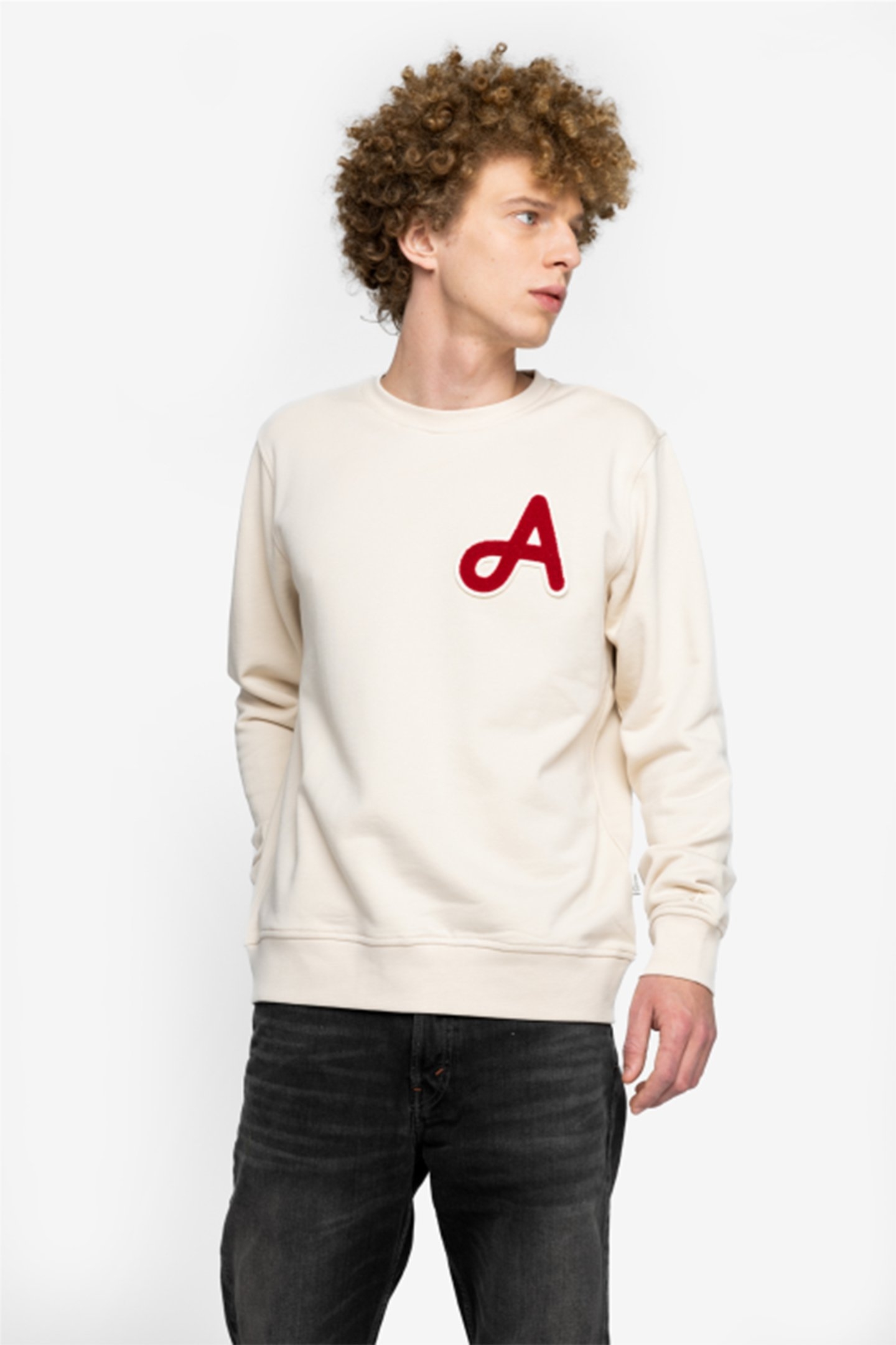 SWEATSHIRT RED ADAM PATCH WHITECAP GRAY 1
