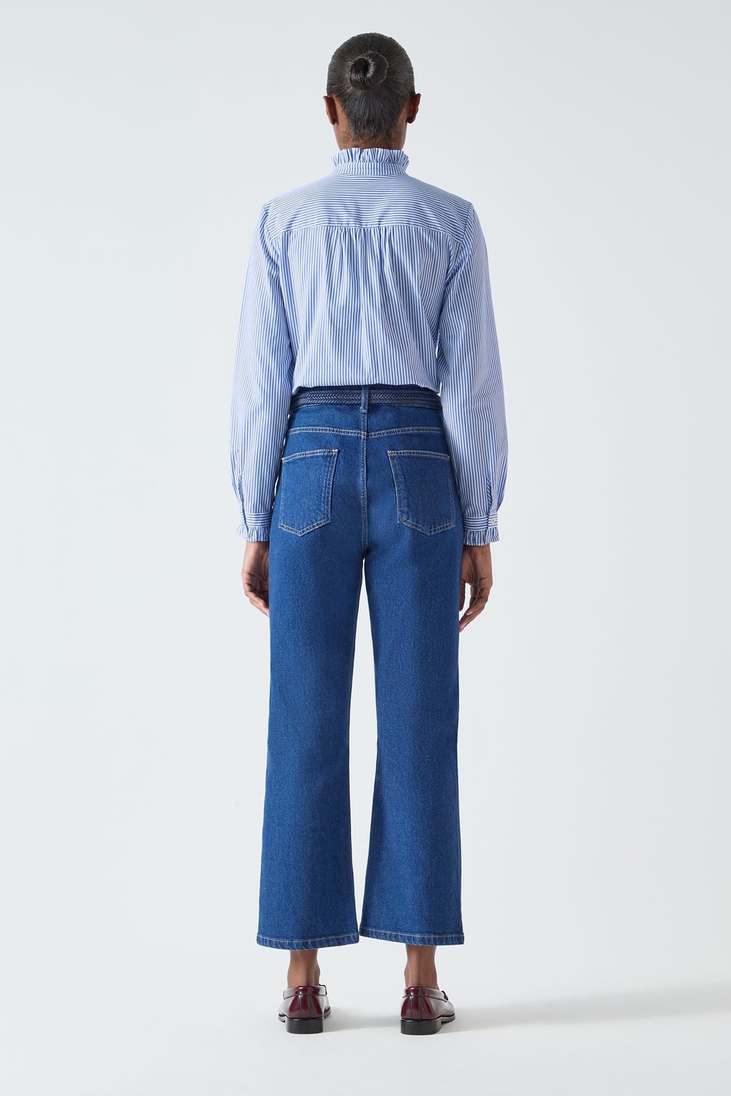 TW EMILE POPLIN SHIRT BLUE/CREAM 3