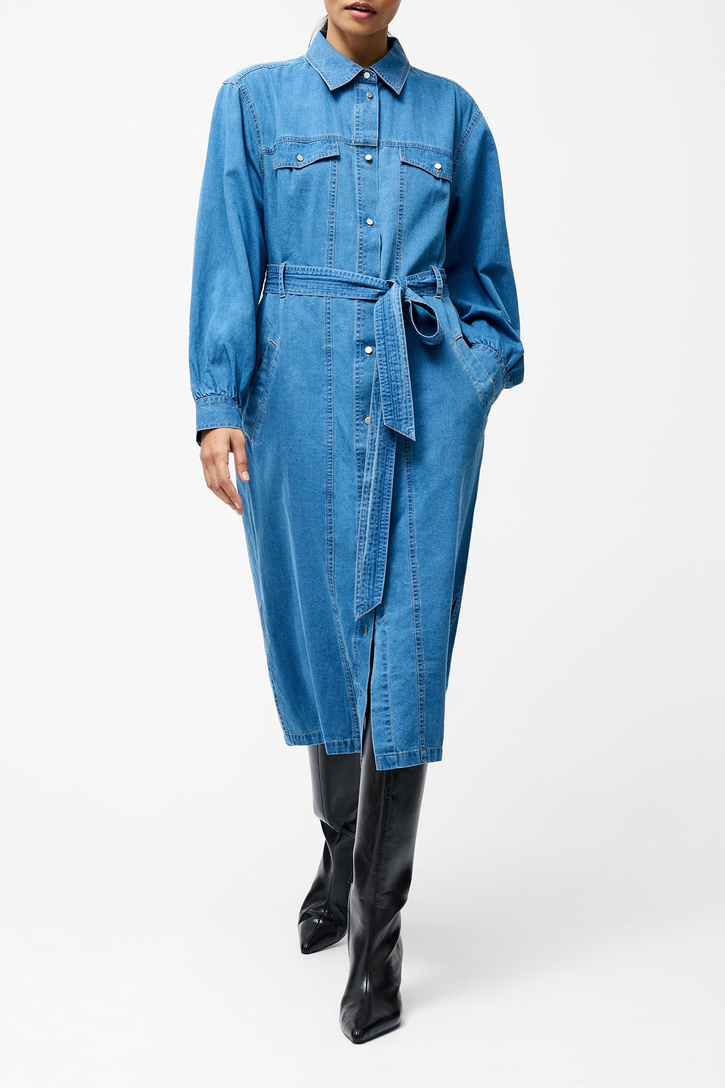 ZAVES CHAMBRAY DENIM DRESSS VINTAGE 1
