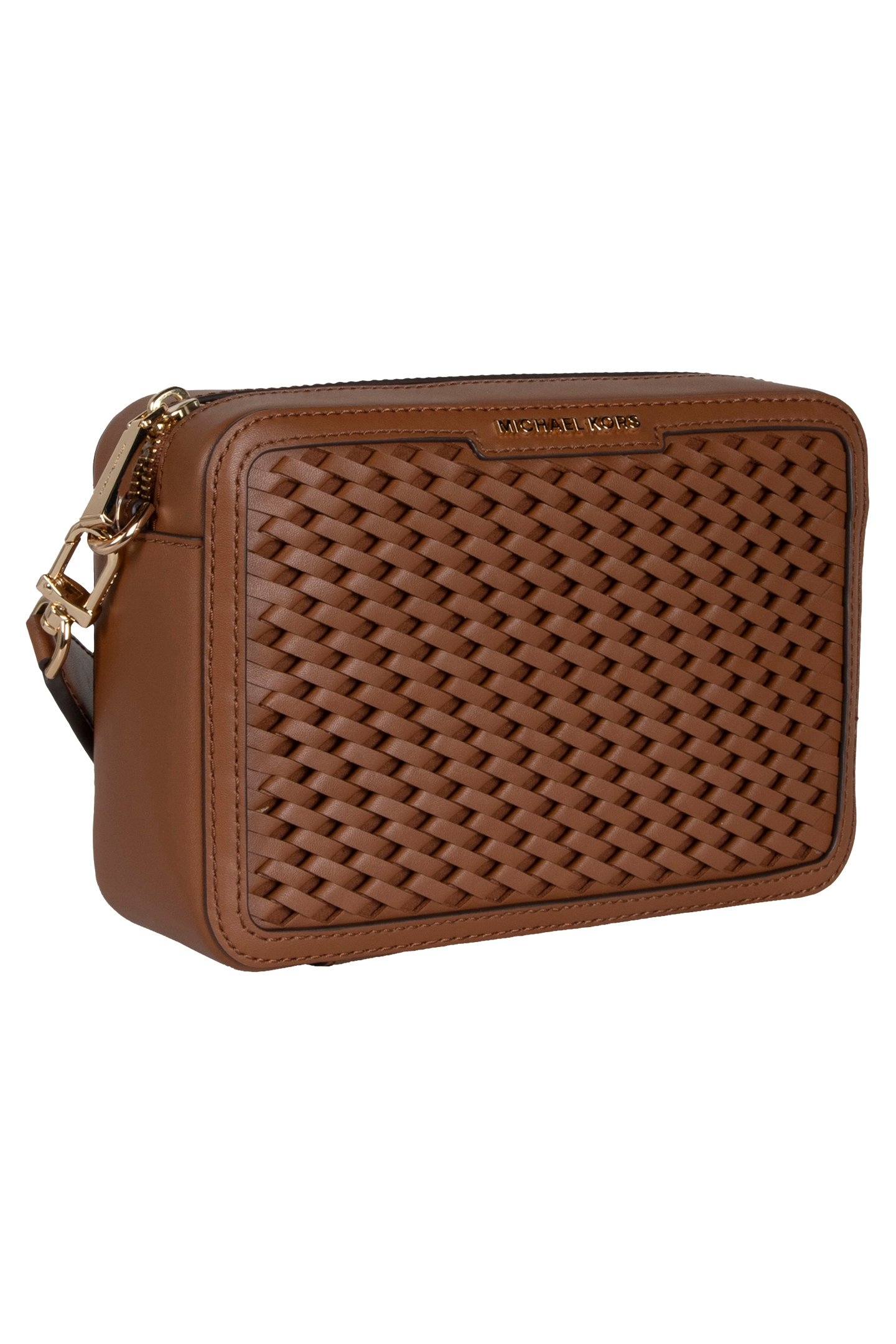 LEATHER CAMERA CROSS BODY BAG IN BROWN 5